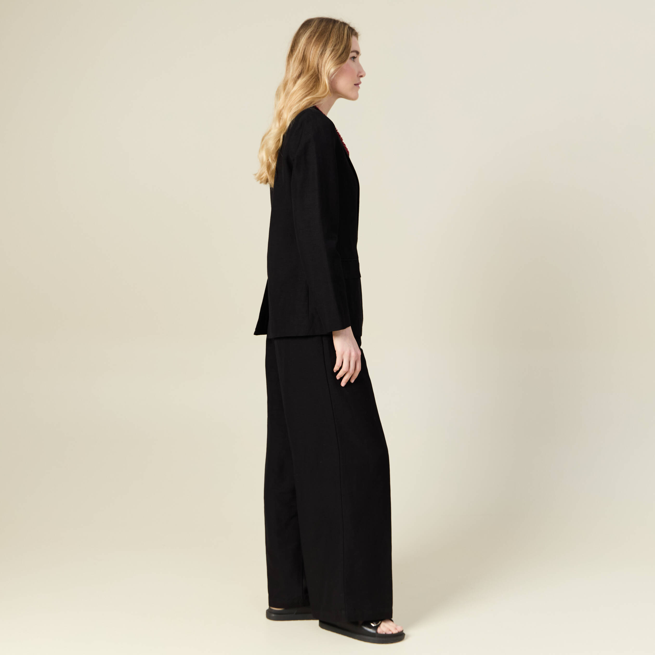 Veste blazer manches longues noir femme