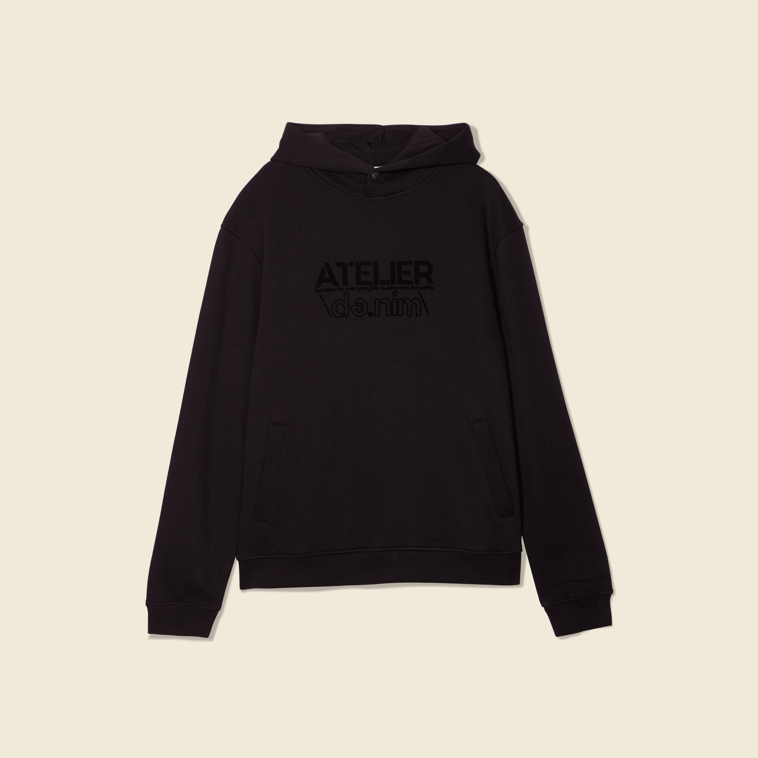 sweat oversize a capuche noir homme Sweat oversize à capuche noir homme