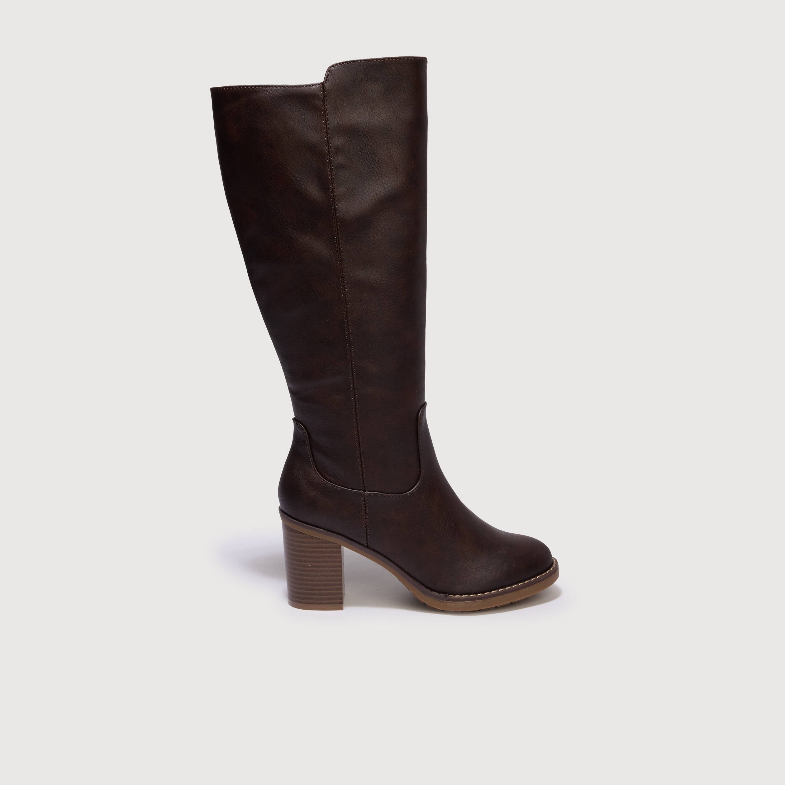 Bottes &agrave; talon marron fonc&eacute; femme