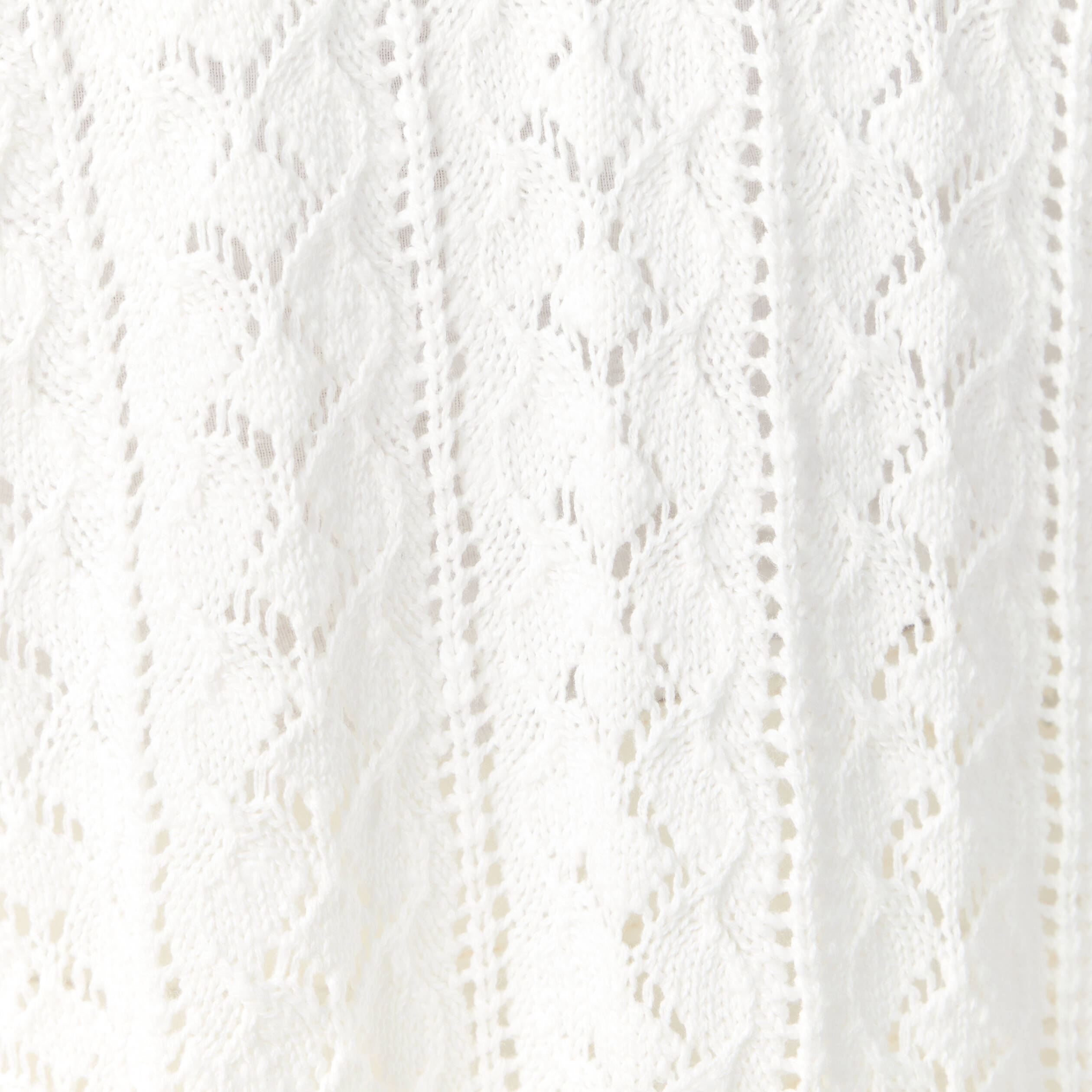 Gilet long ajour&eacute; ecru femme