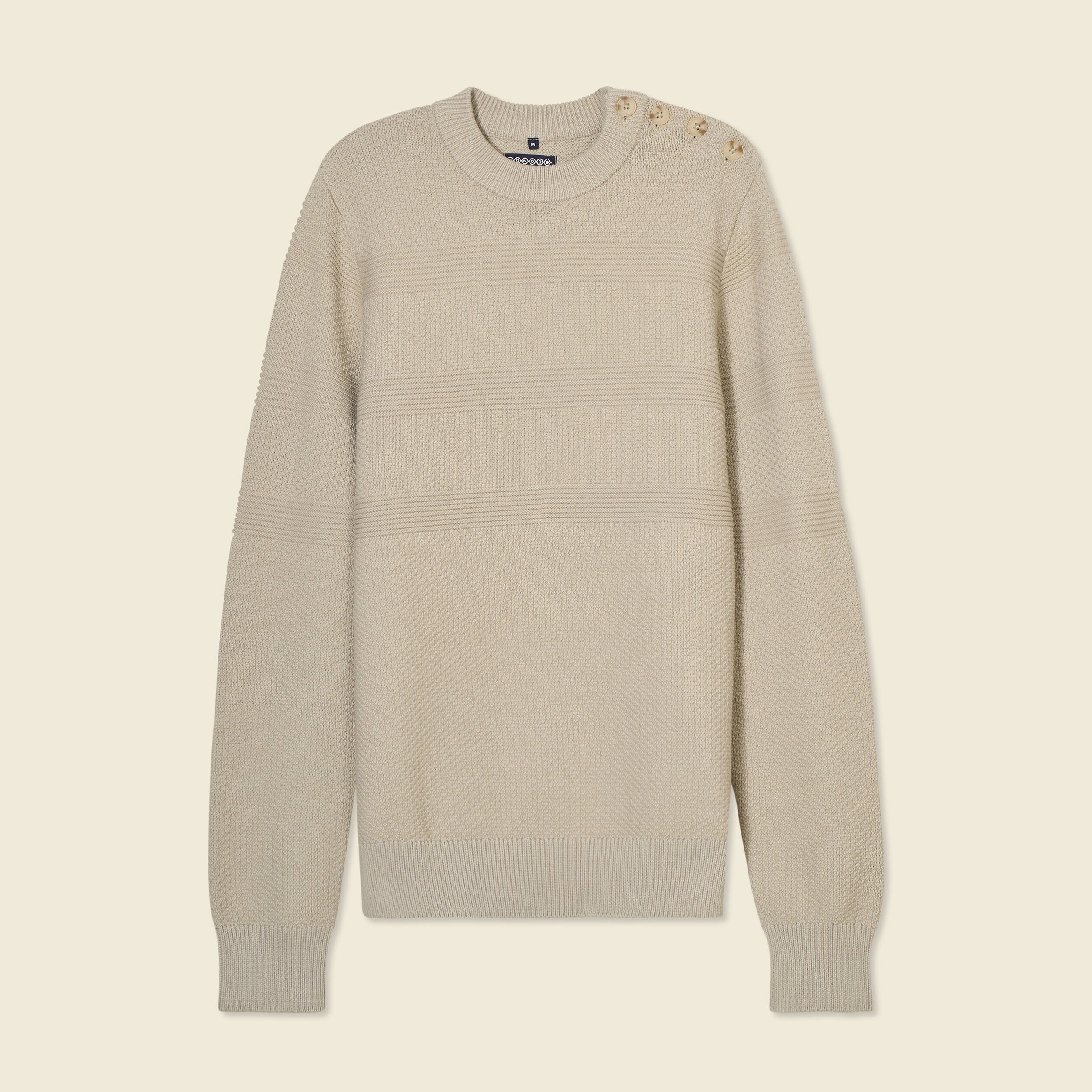 Pull manches longues beige homme