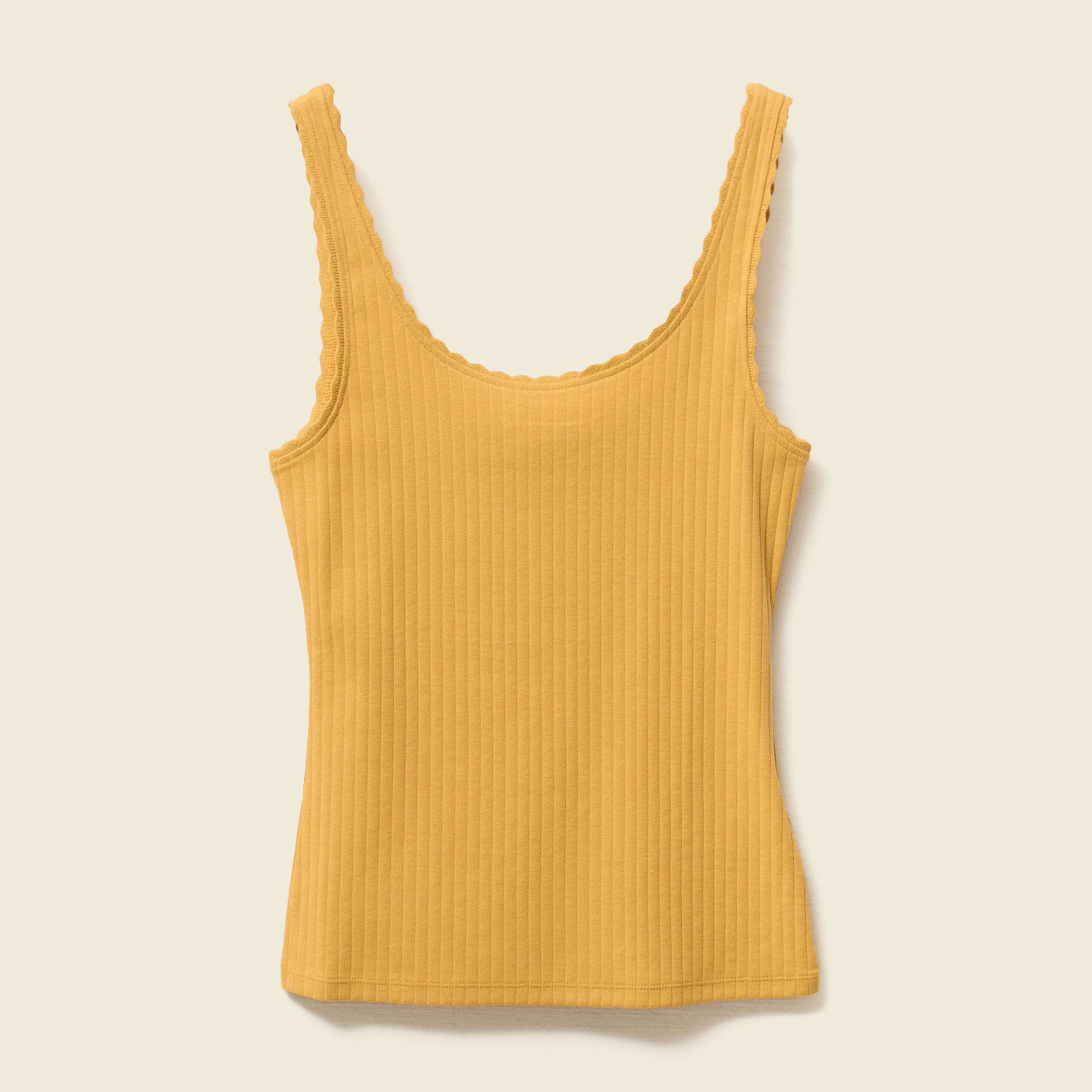 debardeur sans manches cotele jaune moutarde femme Débardeur sans manches côtelé jaune moutarde femme