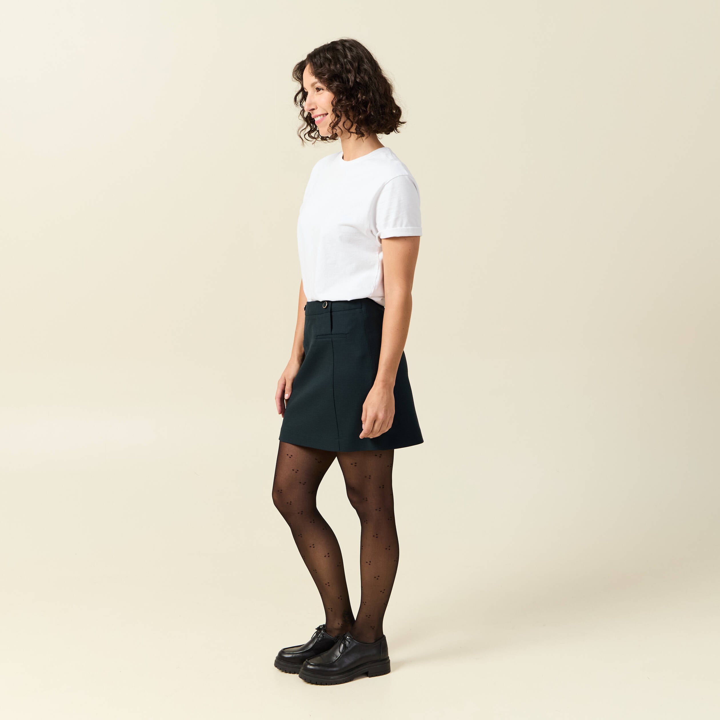 Jupe courte bleu marine femme