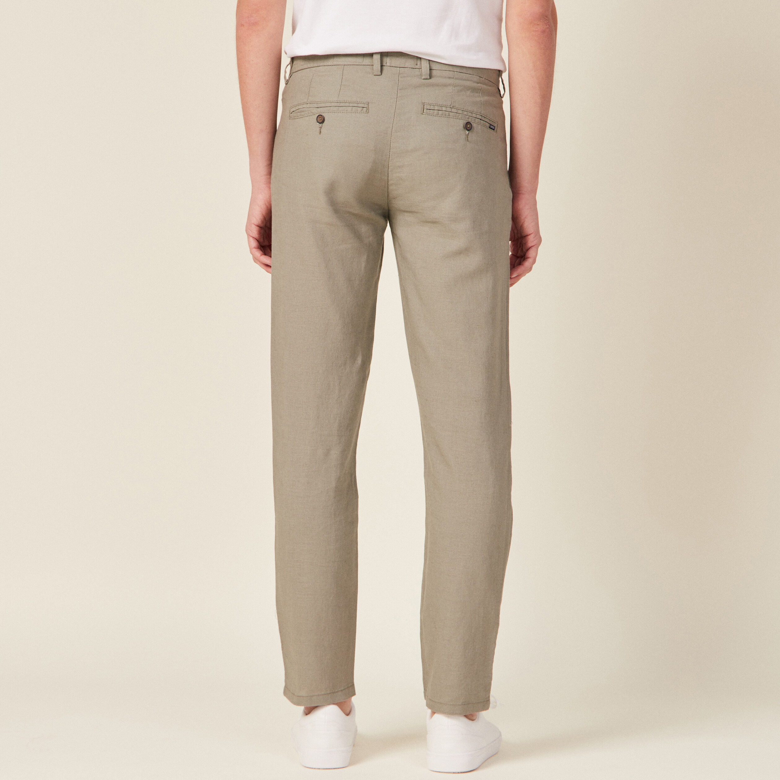 Pantalon slim éco-responsable vert kaki homme