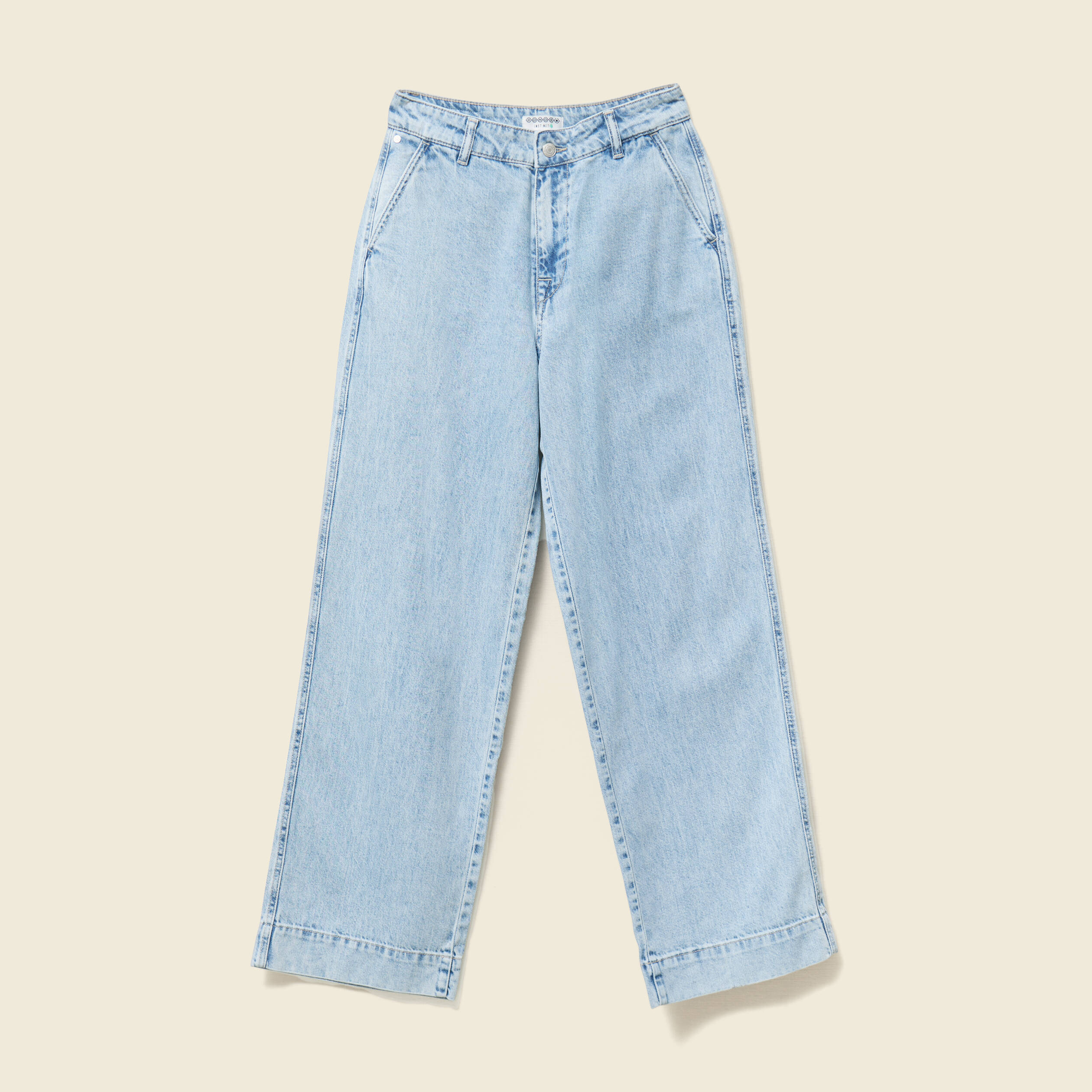 jeans large denim bleach femme Jeans large denim bleach femme