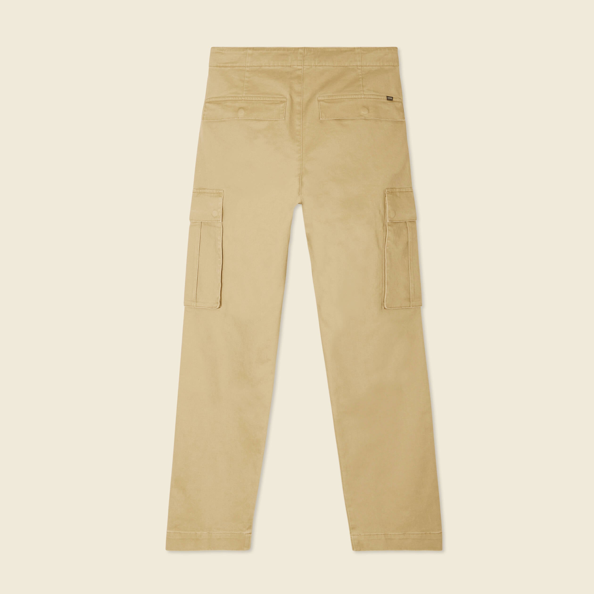 Pantalon cargo poches c&ocirc;t&eacute;s vert kaki homme