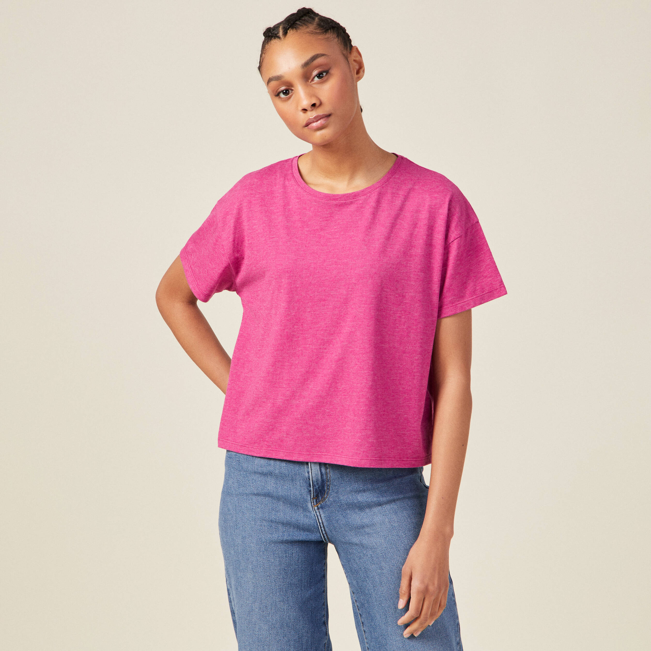 T-shirt manches courtes violet clair femme