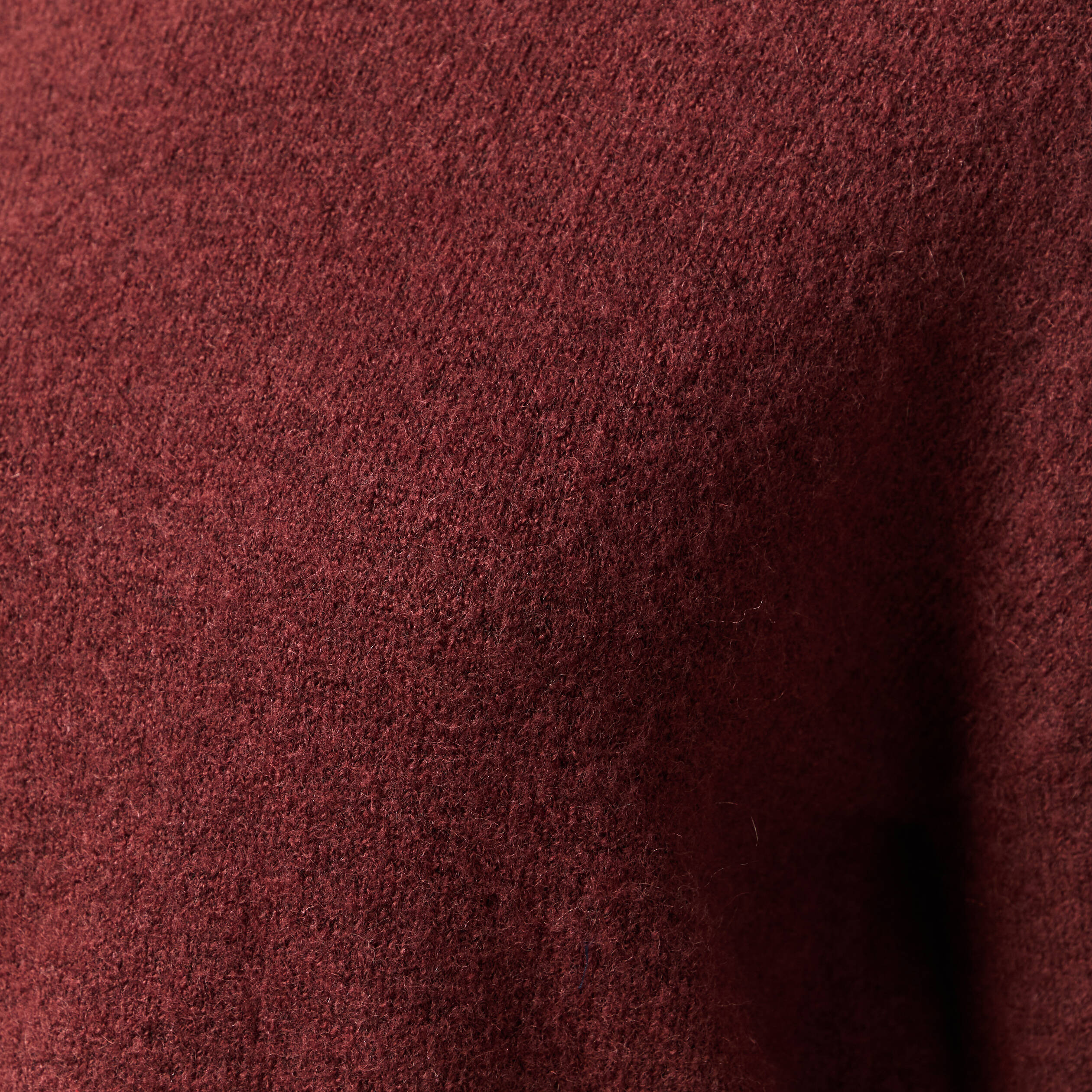 Pull col montant manches longues bordeaux femme
