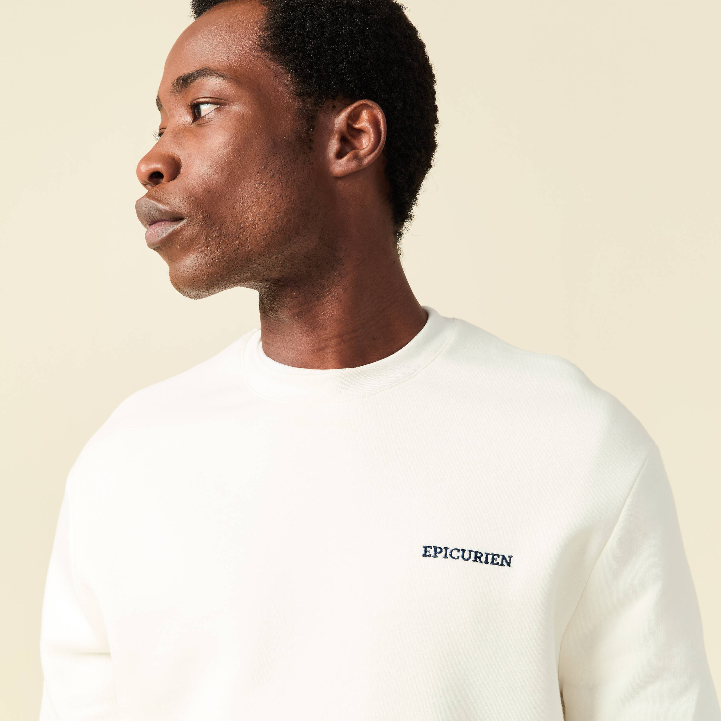Sweat manches longues ecru homme