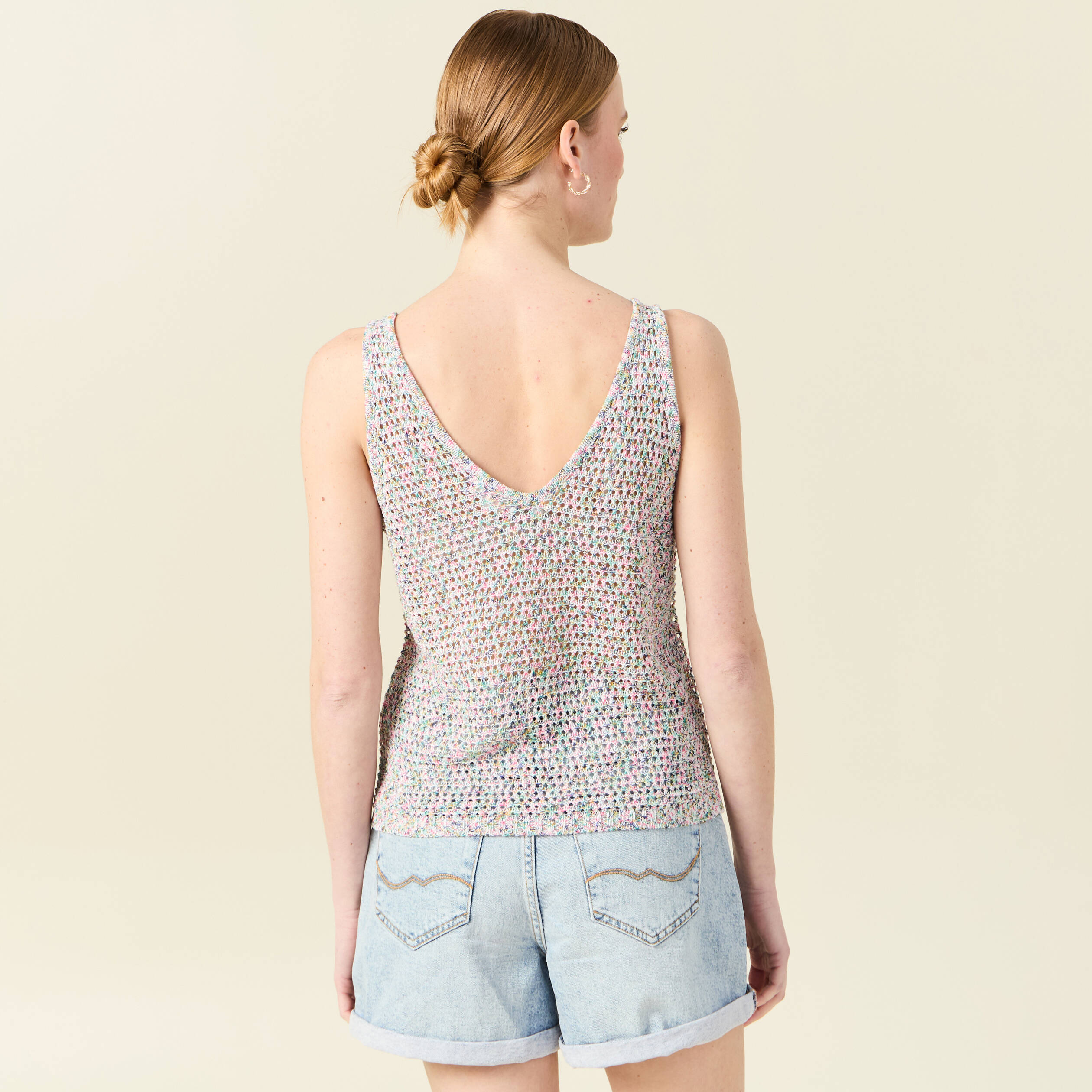 debardeur crochet vert kaki femme Débardeur crochet vert kaki femme