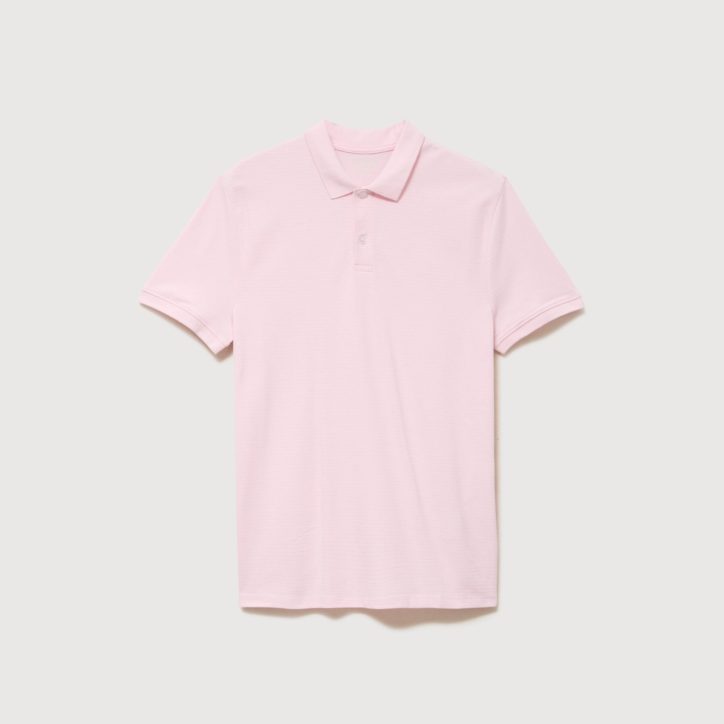 Polo cintr&eacute; en coton manches courtes rose homme