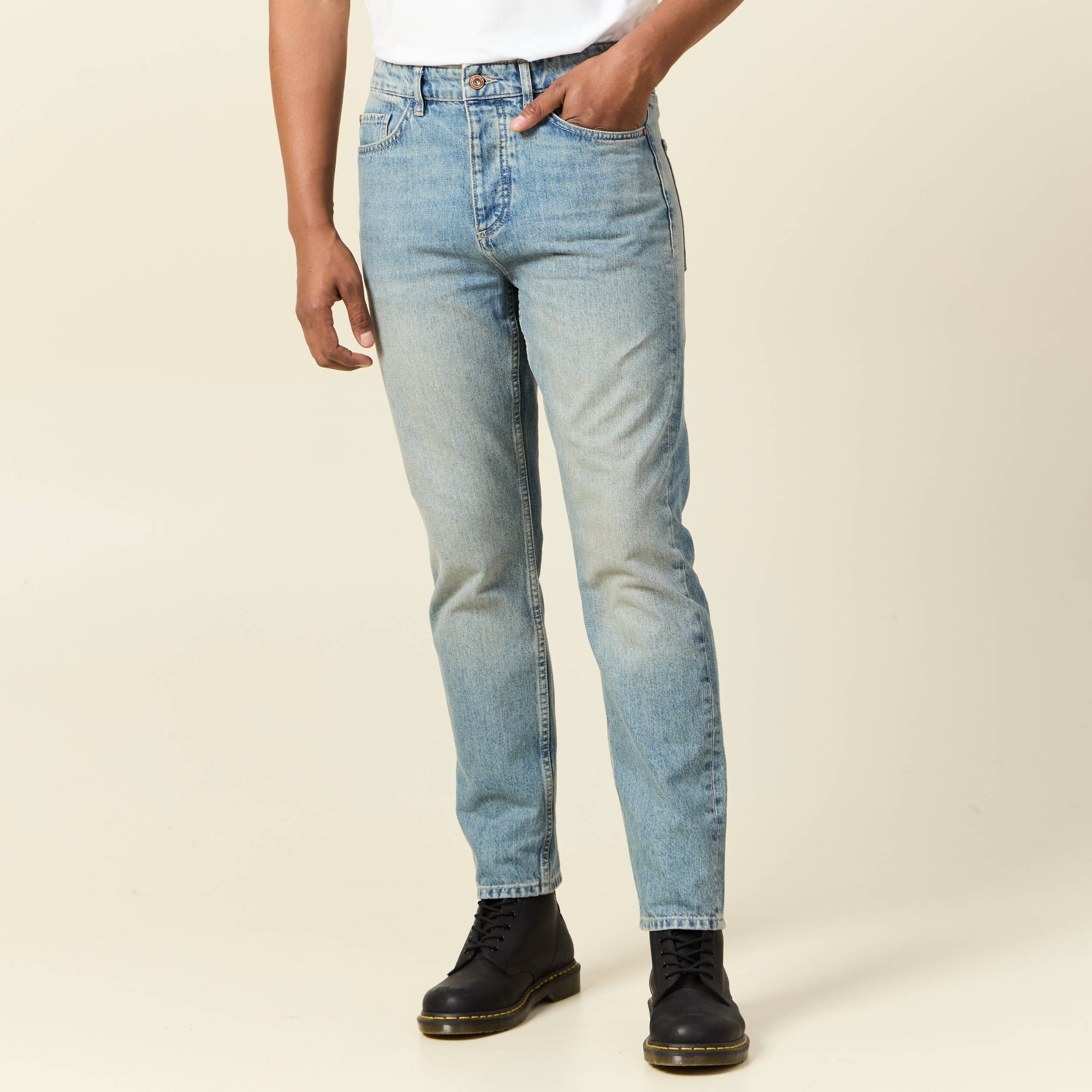 jeans straight taille tapered denim dirty homme Jeans straight taille tapered denim dirty homme
