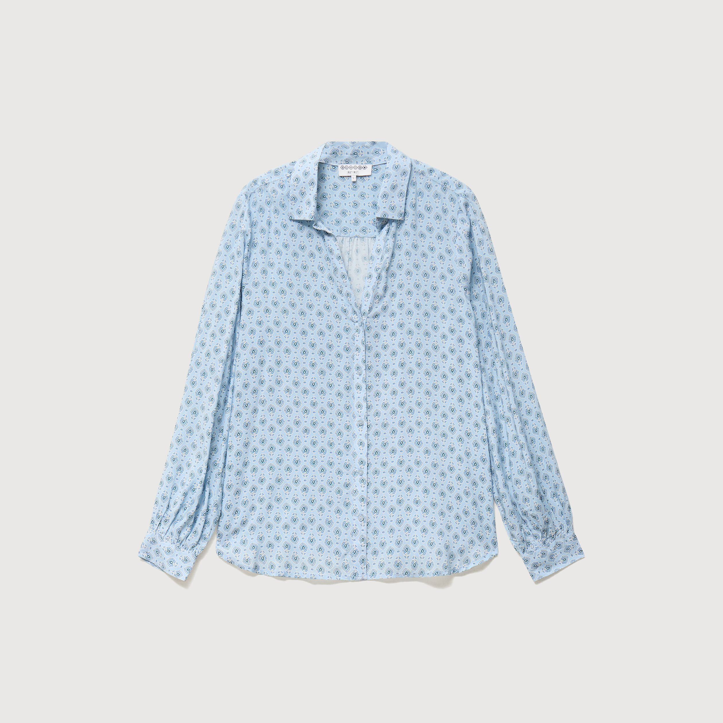 Blouse manches longues bleu ciel femme