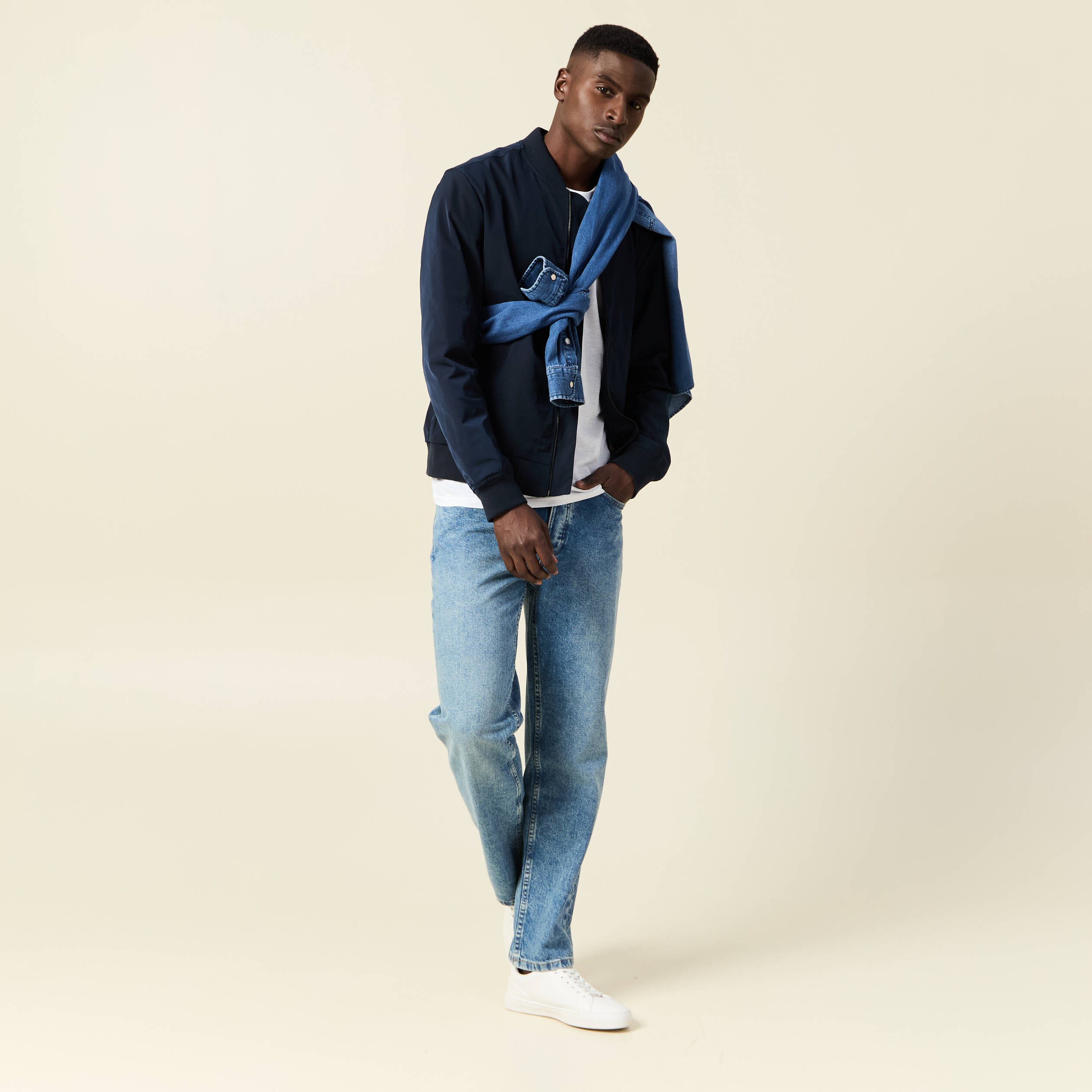 jeans regular tapered denim dirty homme Jeans regular tapered denim dirty homme