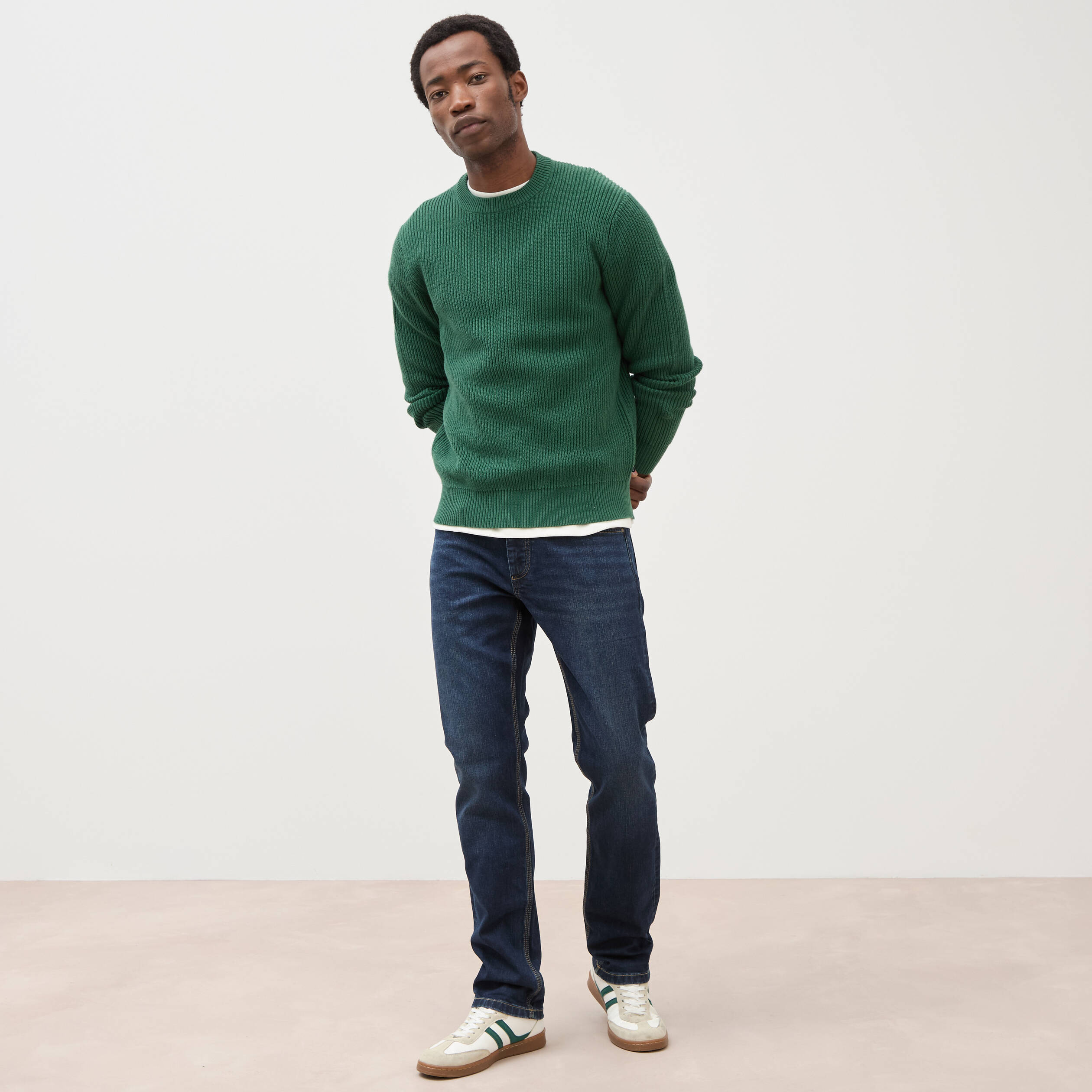 Jeans straight longueur 34 denim brut homme