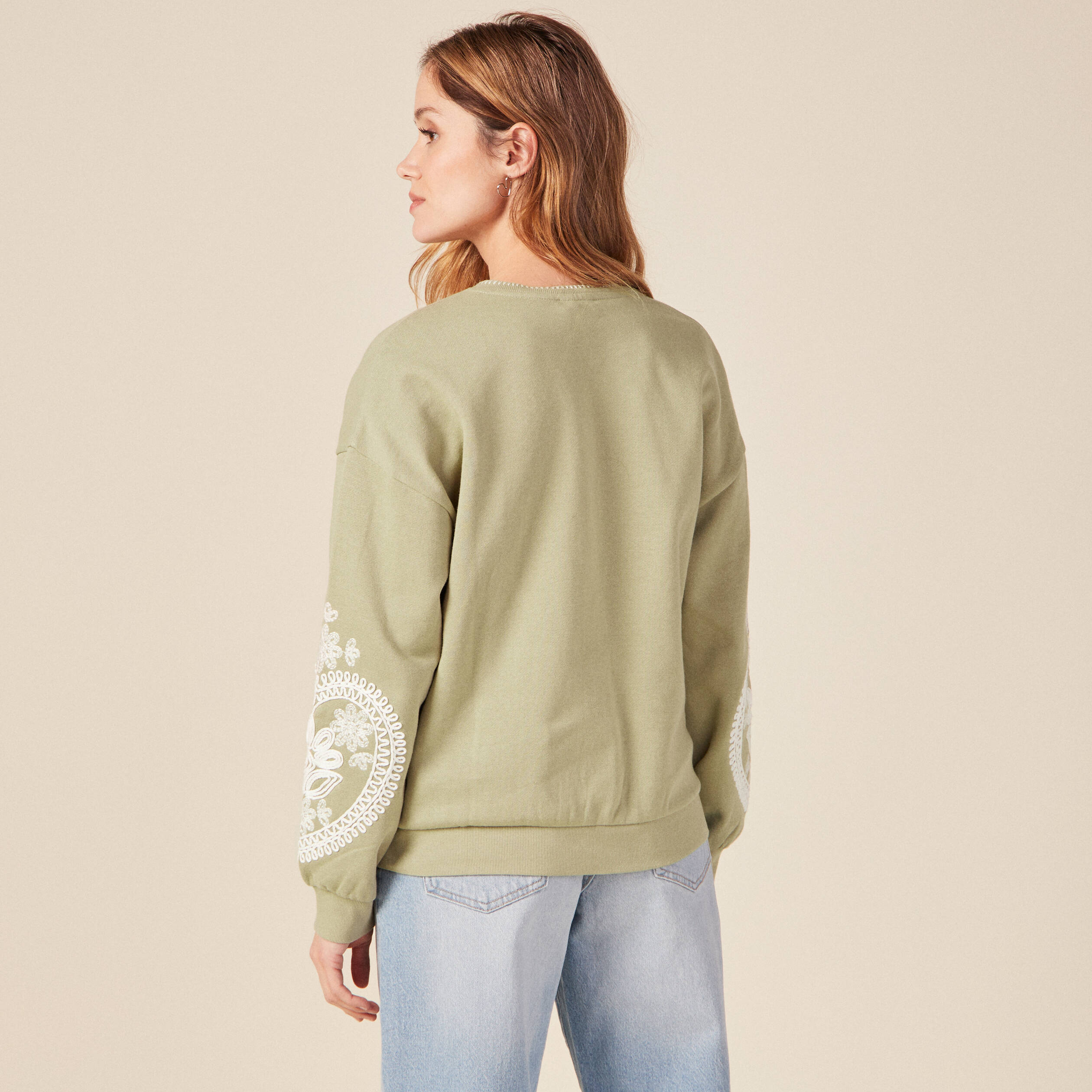 sweat manches longues vert kaki femme Sweat manches longues vert kaki femme