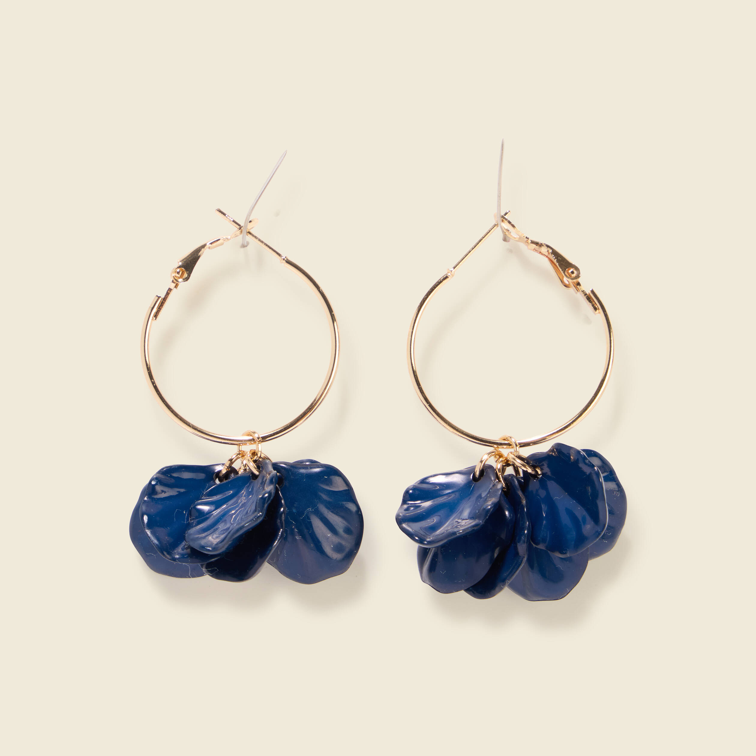 Boucles d'oreilles pendantes bleu marine femme