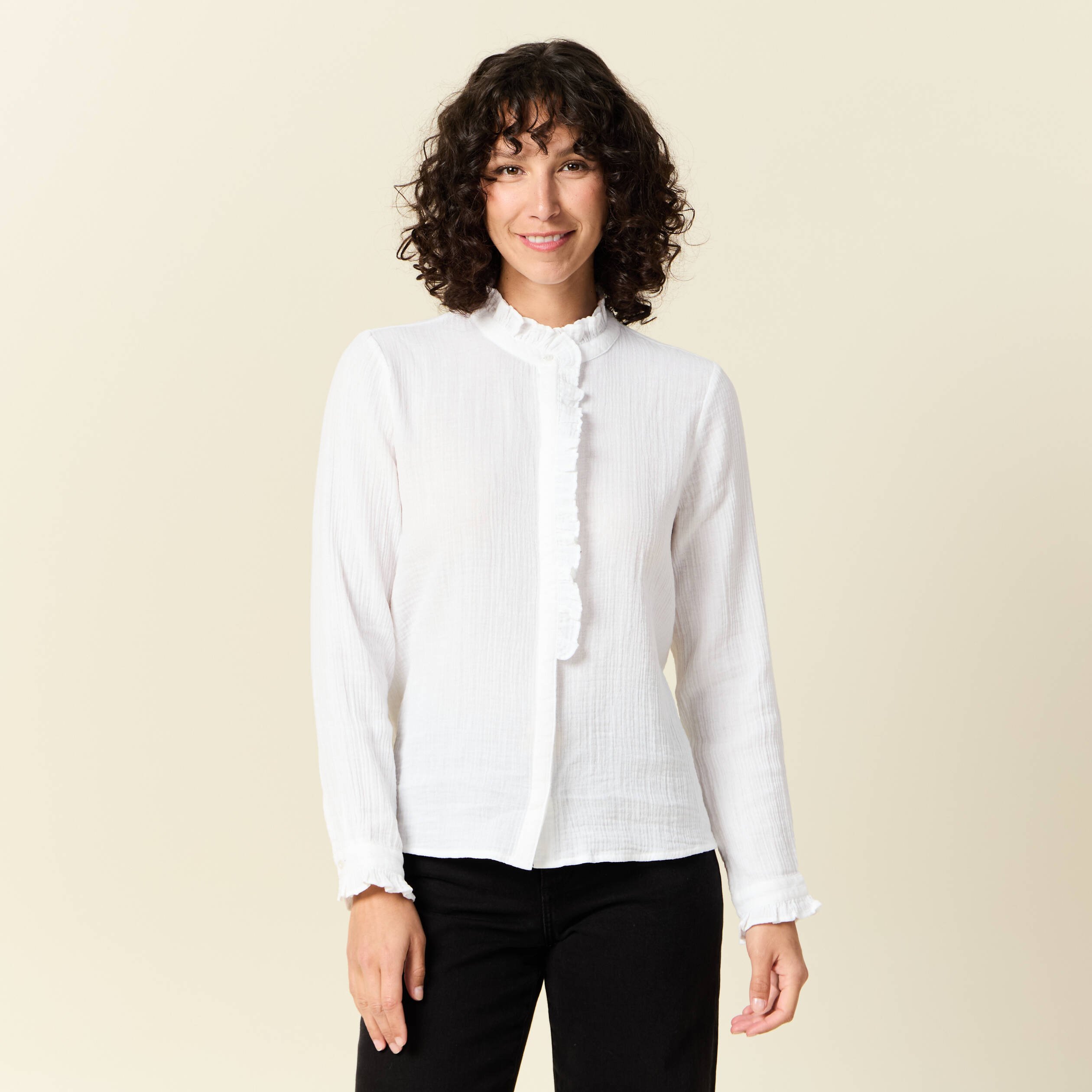 chemise manches longues blanc femme Chemise manches longues blanc femme
