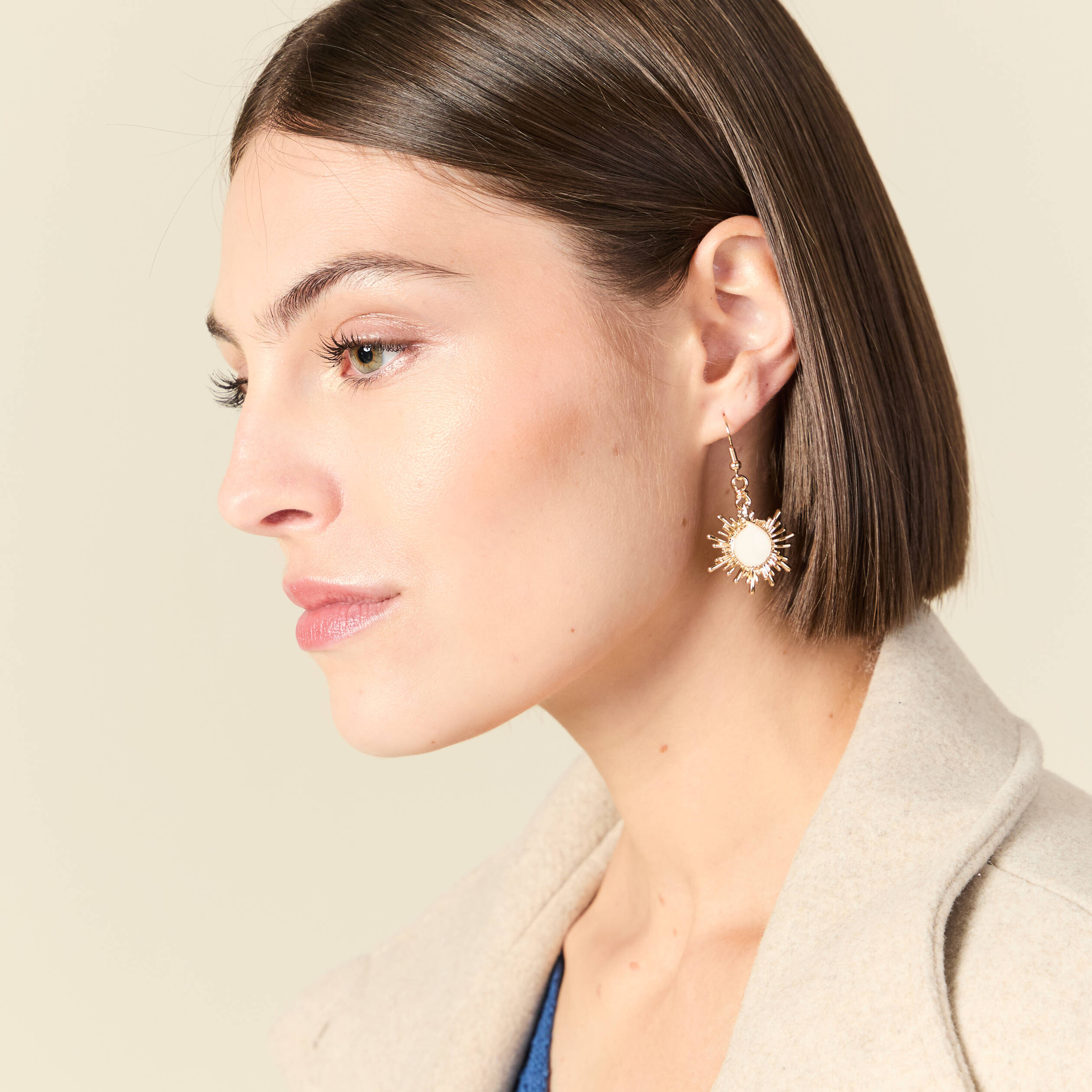 Boucles D'oreilles Ivoire Et Turquoise - Pour Mariage, Soirée - Neuf Avec étiquettes