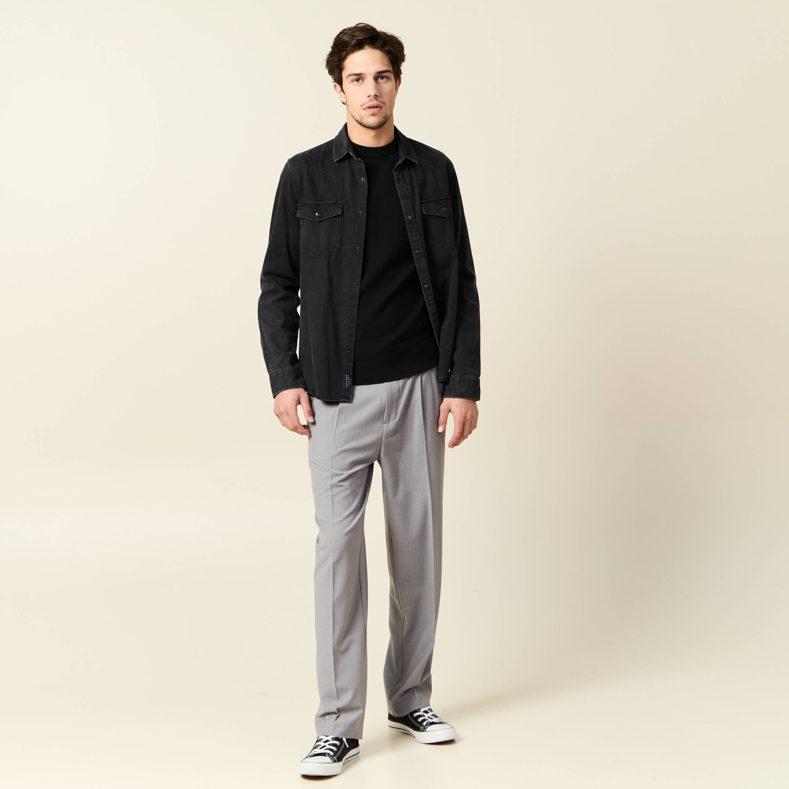 pull manches longues noir homme Pull manches longues noir homme