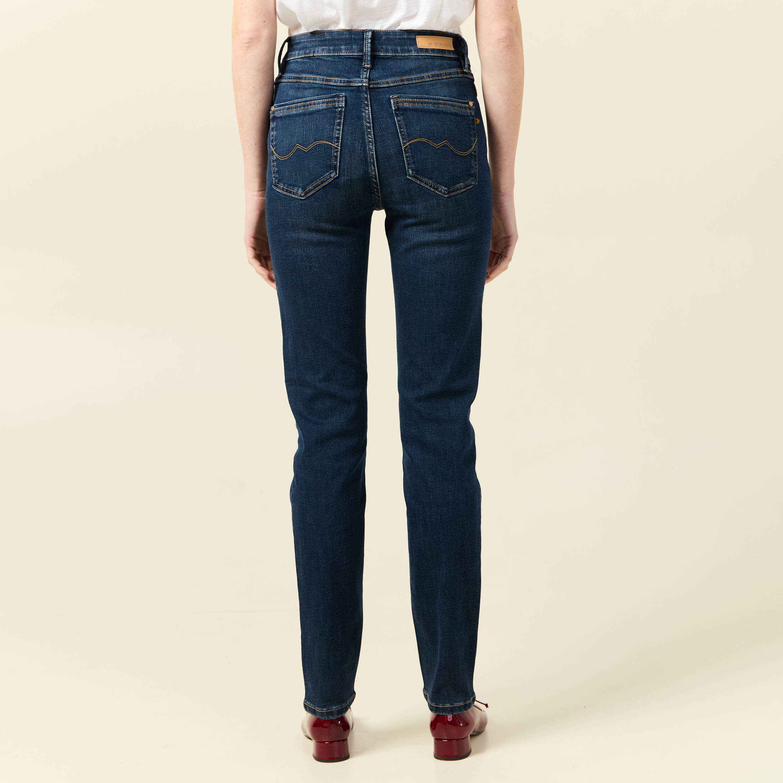 Jeans slim taille haute denim brut femme Vibs