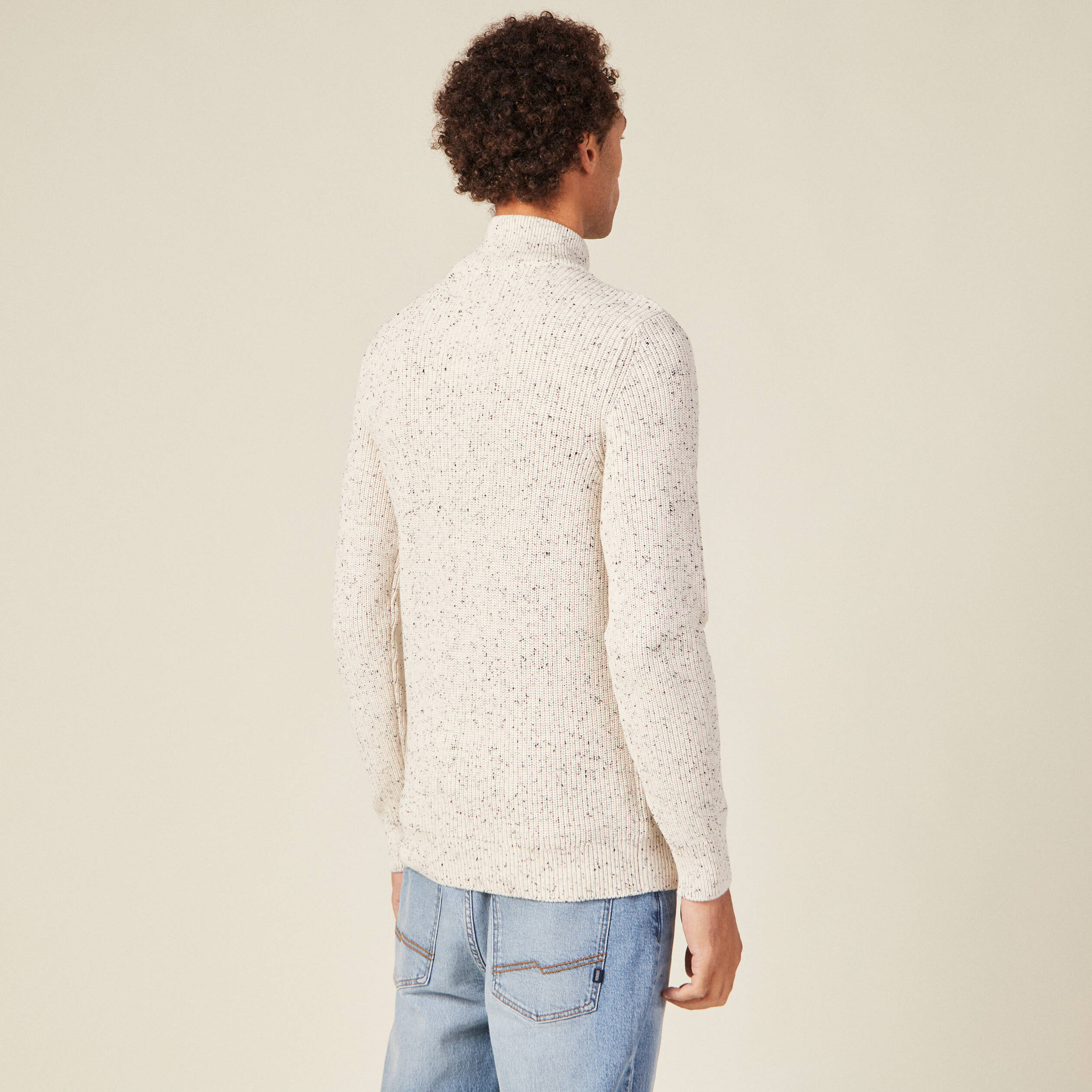 Pull manches longues ecru homme