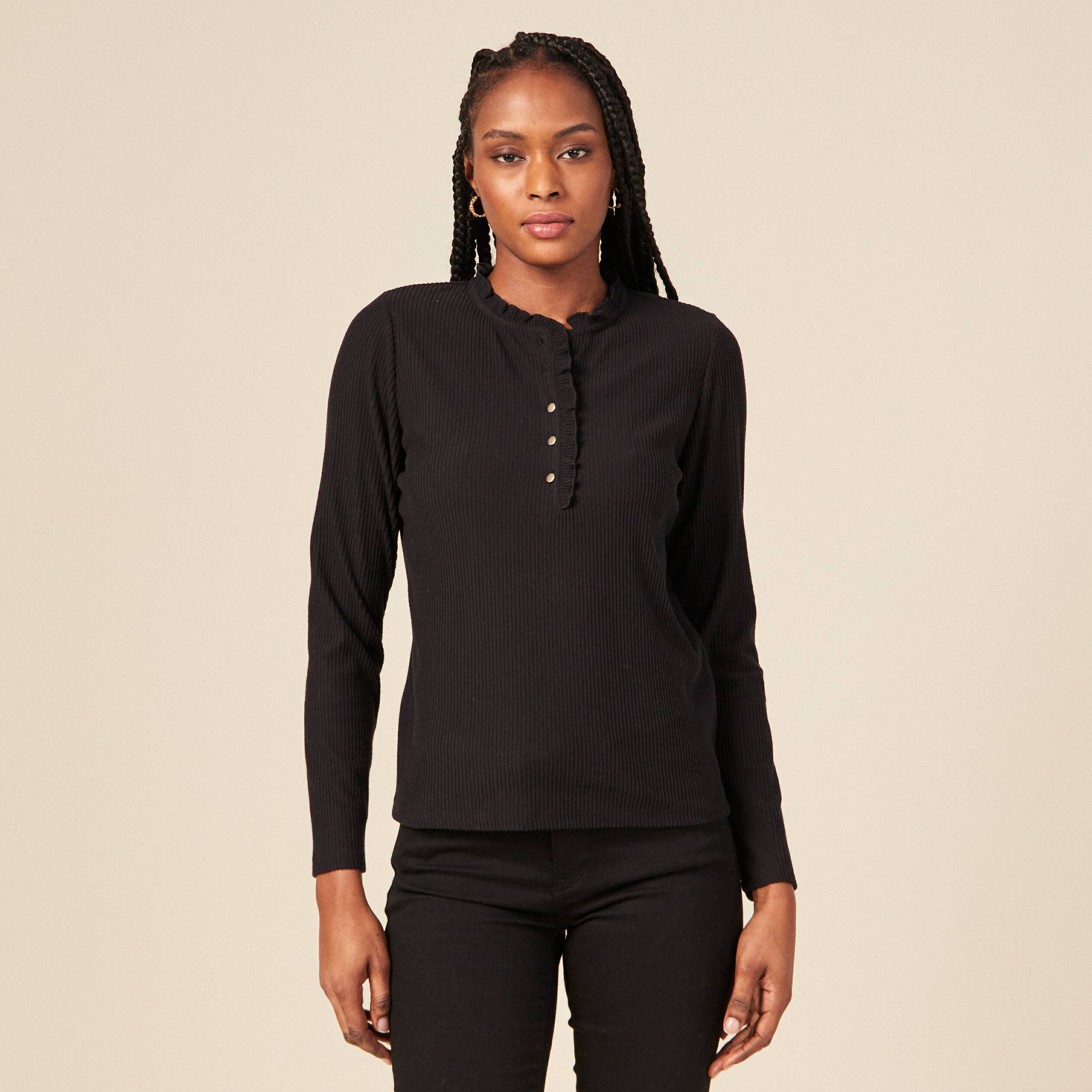 T-shirt manches longues noir femme