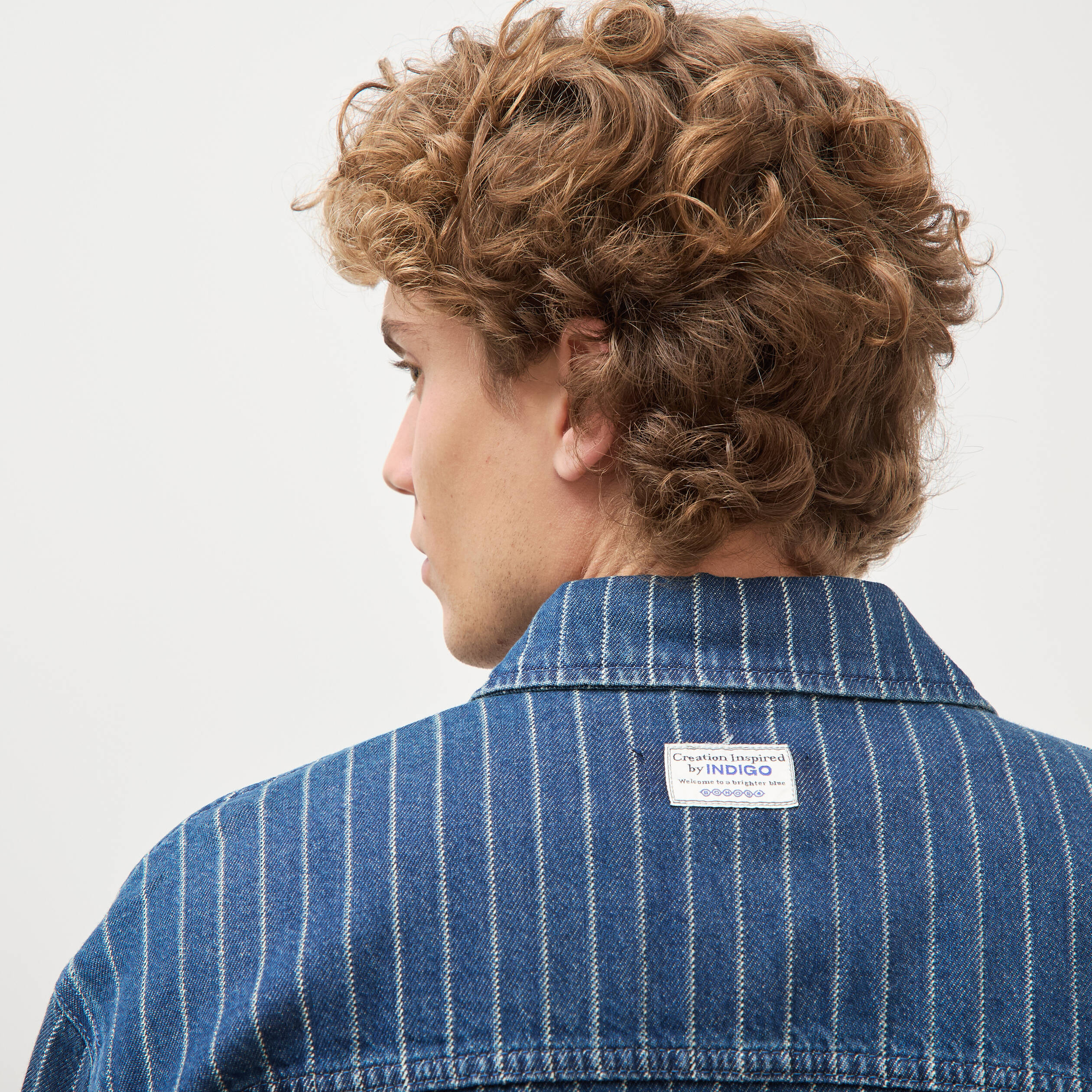 Surchemise oversize en jeans coton denim stone homme