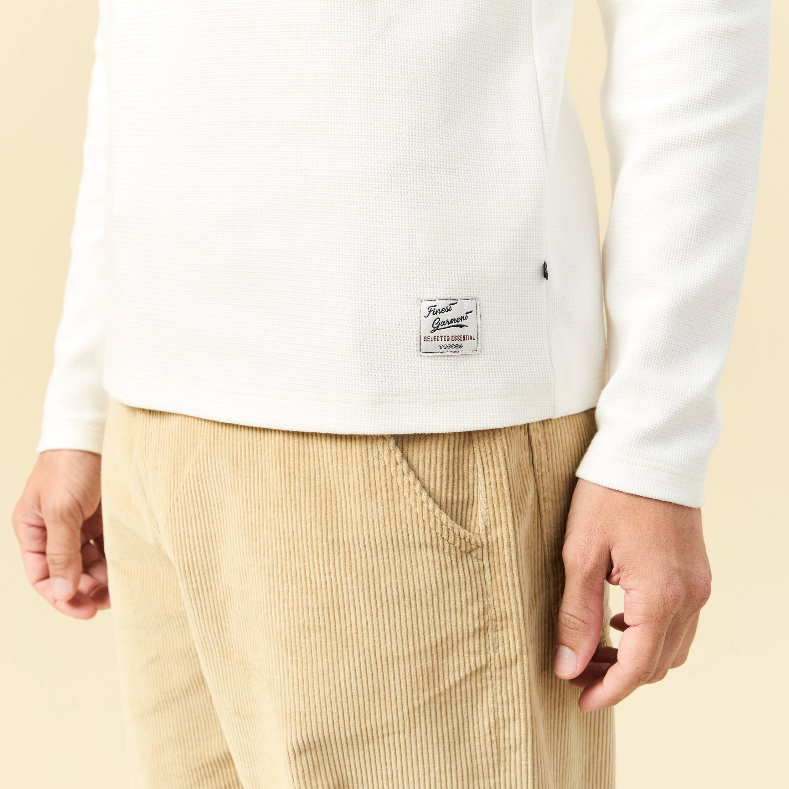 T-shirt manches longues ecru homme