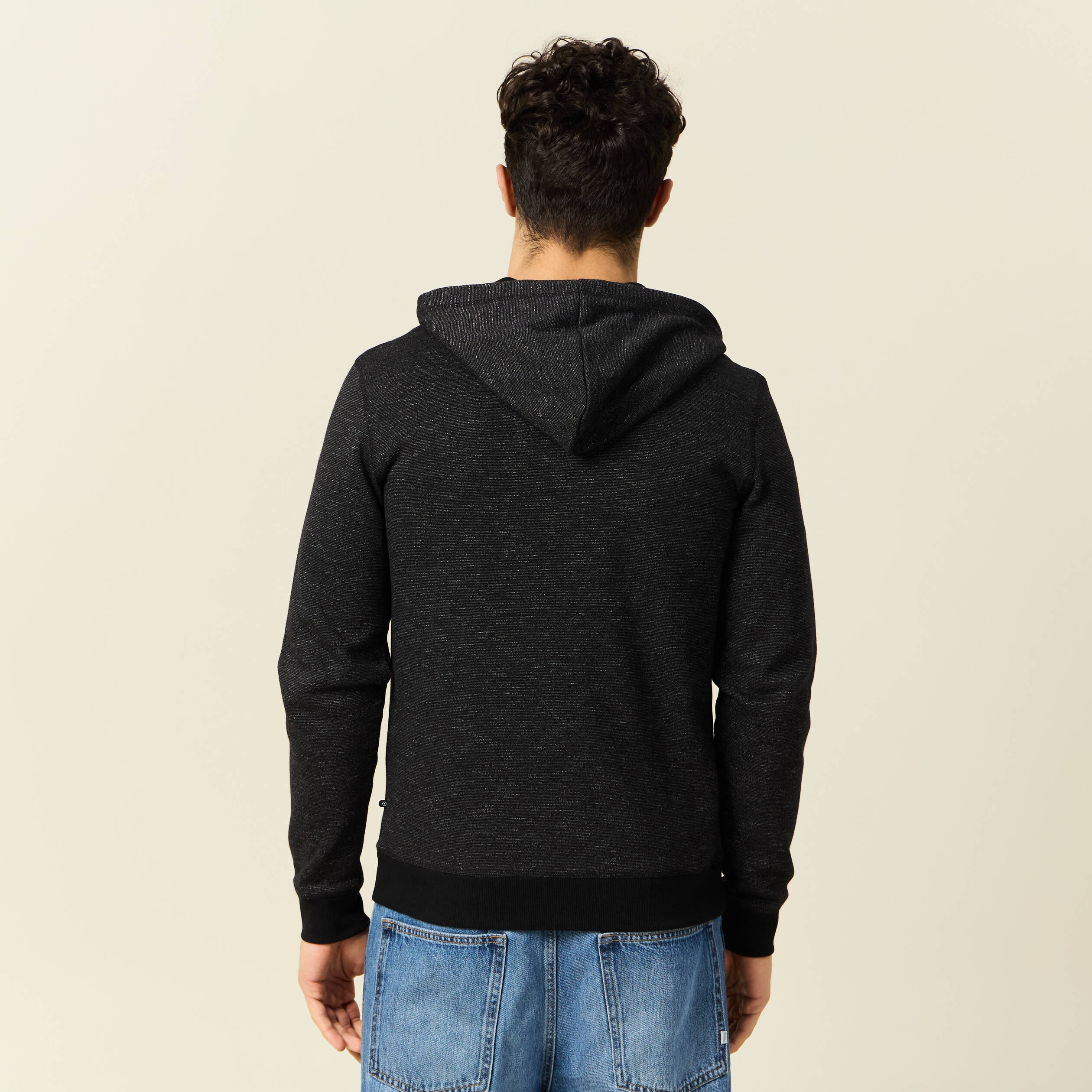 Gilet manches longues zipp&eacute; noir homme