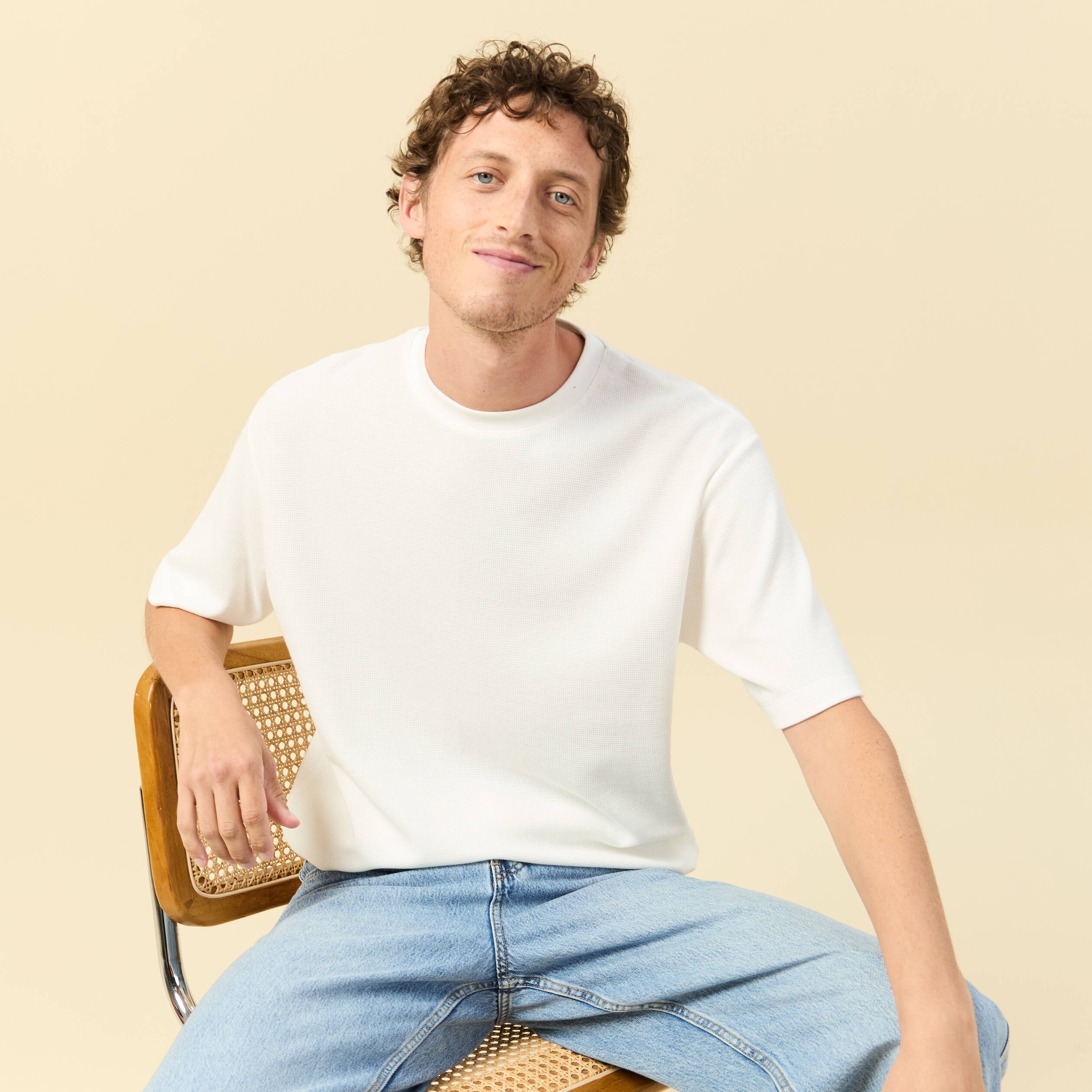 T-shirt en coton ecru homme
