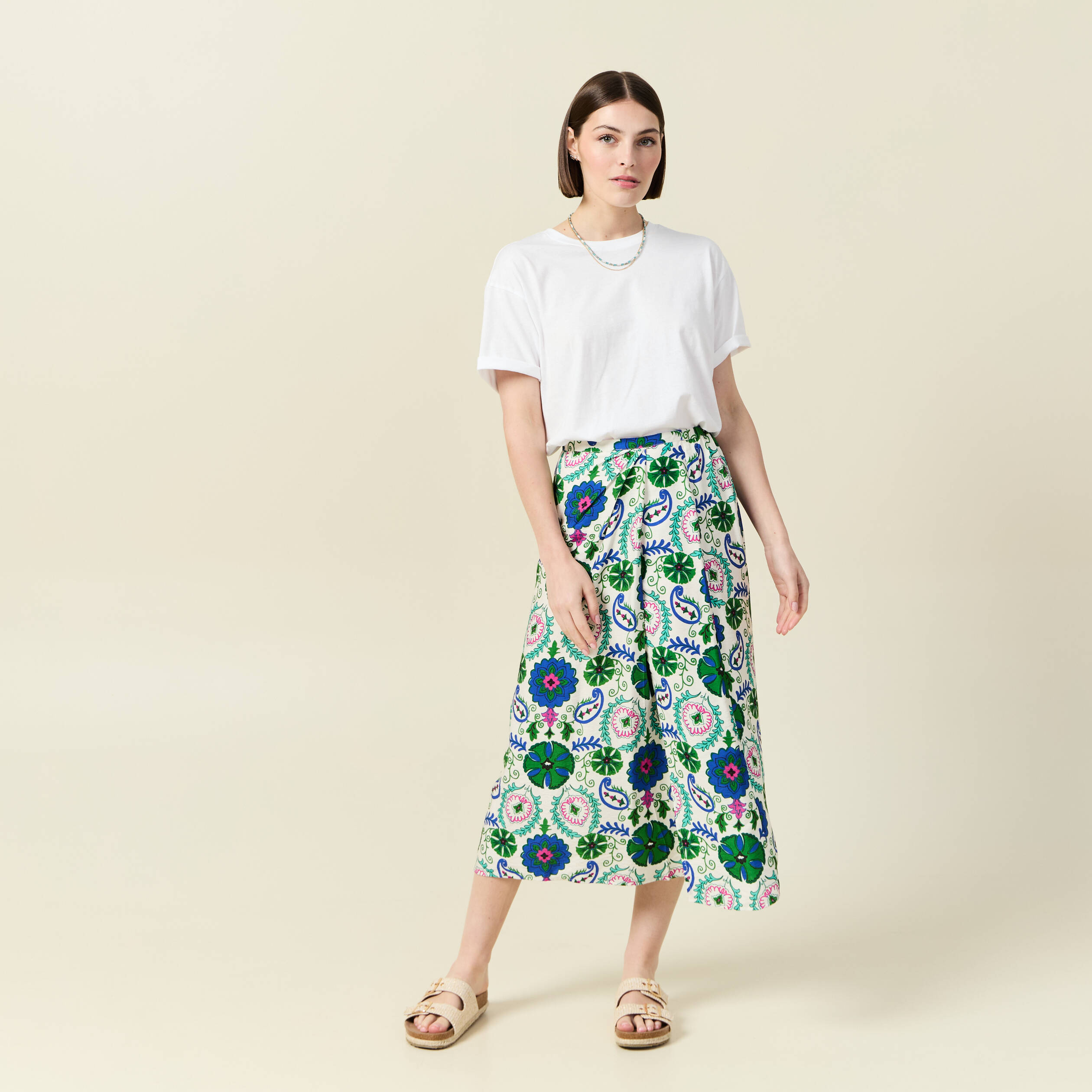 jupe longue fluide blanc femme Jupe longue fluide blanc femme
