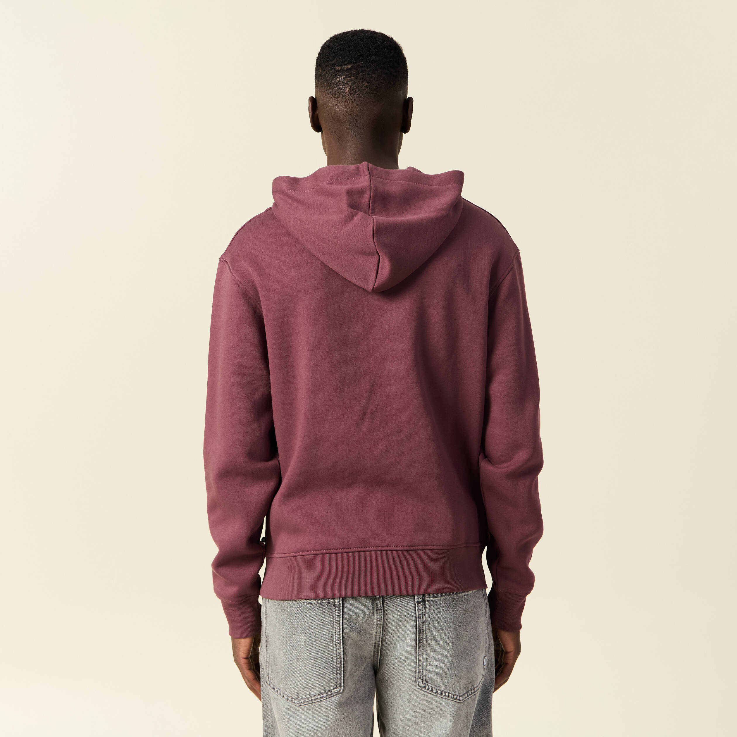 Sweat &agrave; capuche bordeaux homme