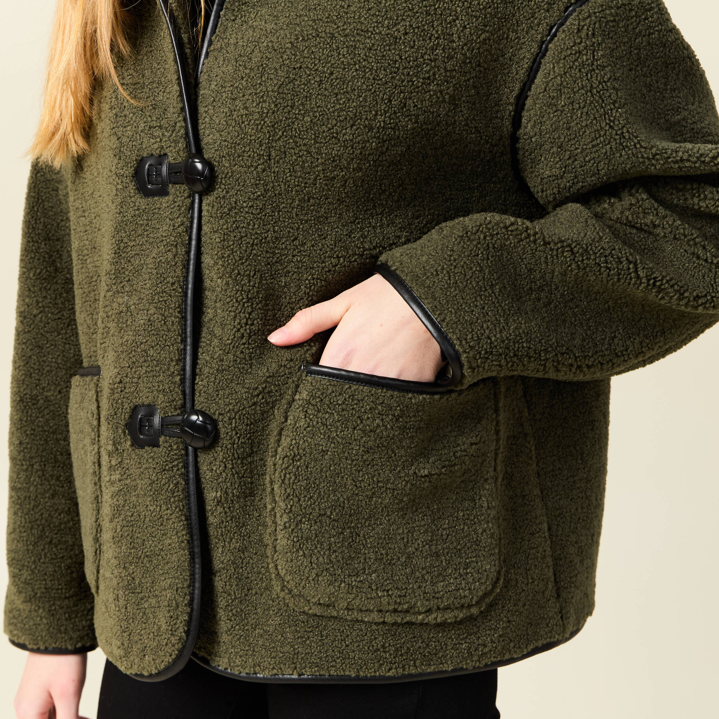 Manteau vert kaki femme