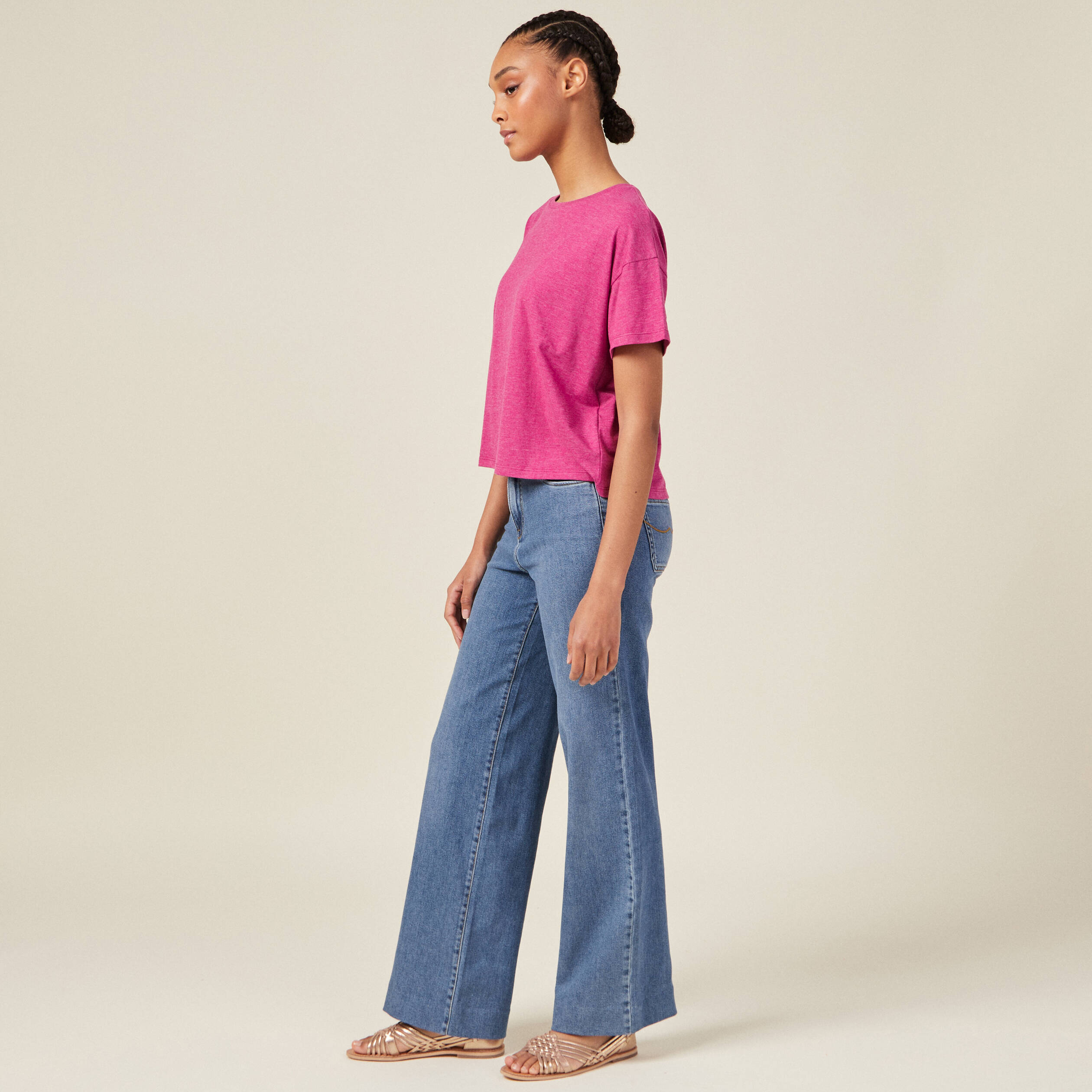 T-shirt manches courtes violet clair femme