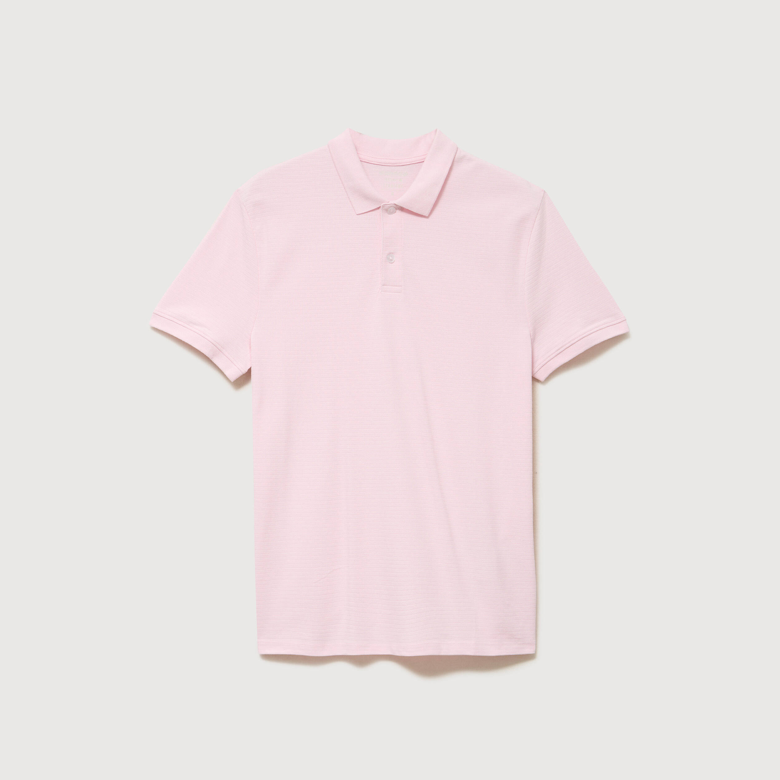 Polo cintr&eacute; en coton manches courtes rose homme