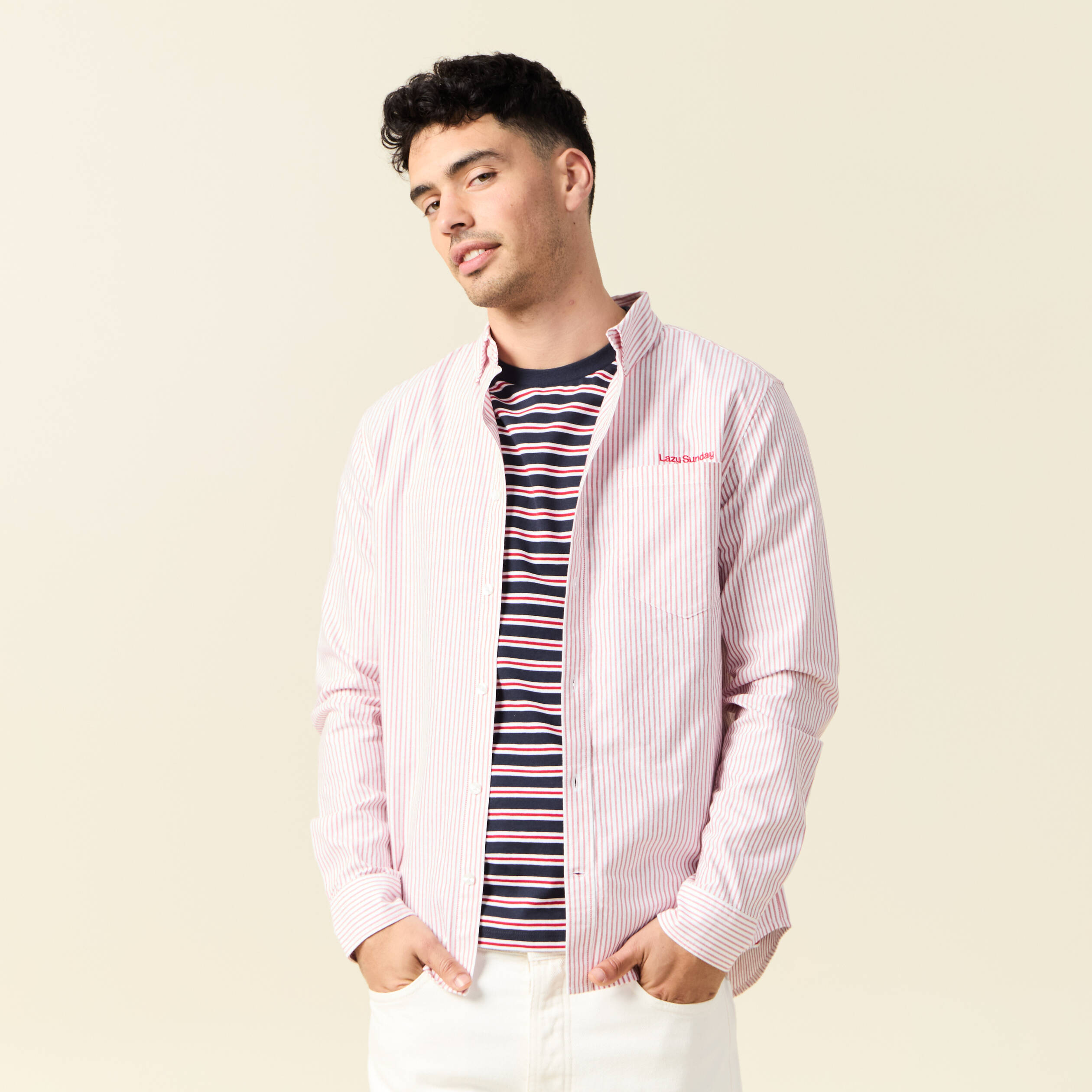 Chemise manches longues rouge fonc&eacute; homme