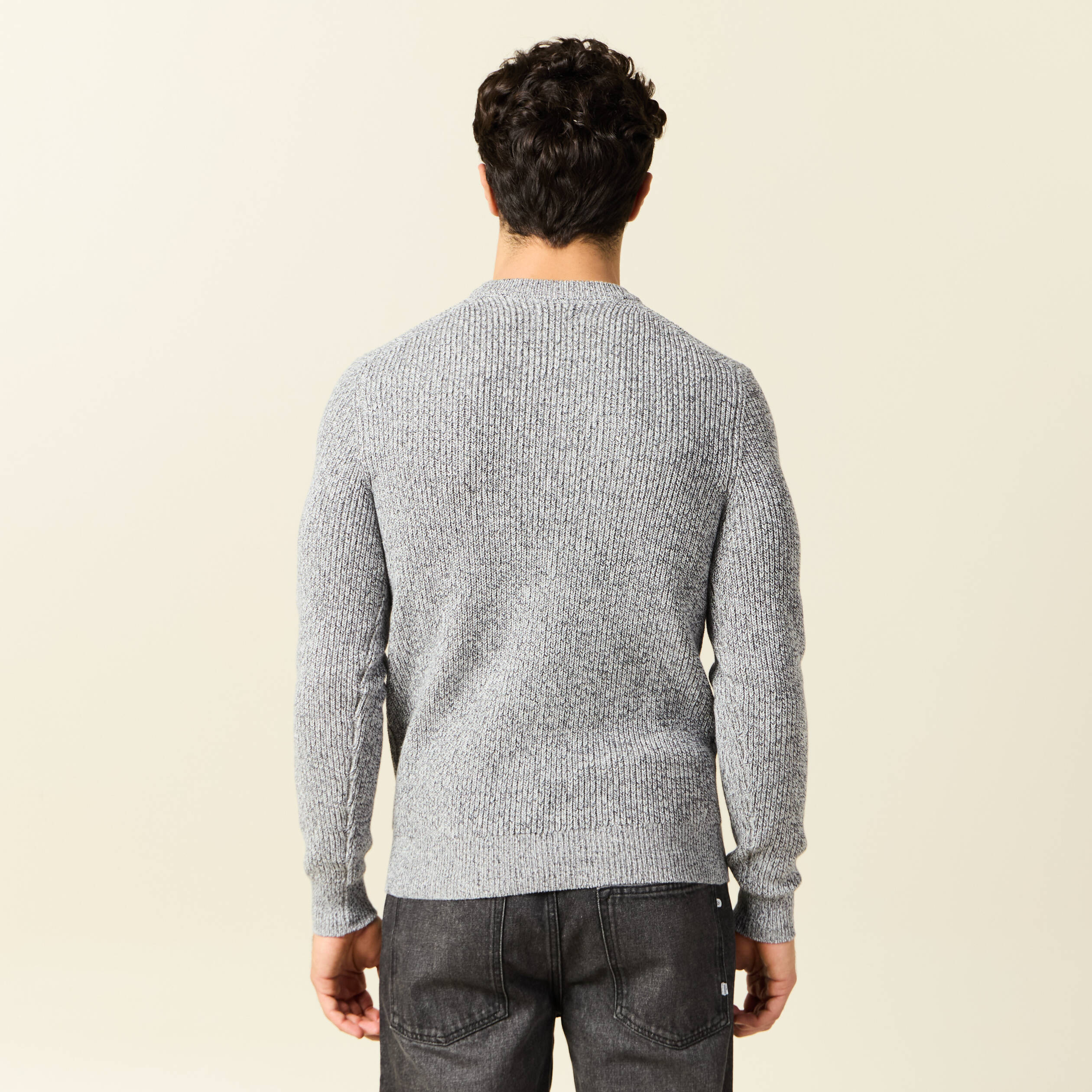 Pull manches longues gris homme