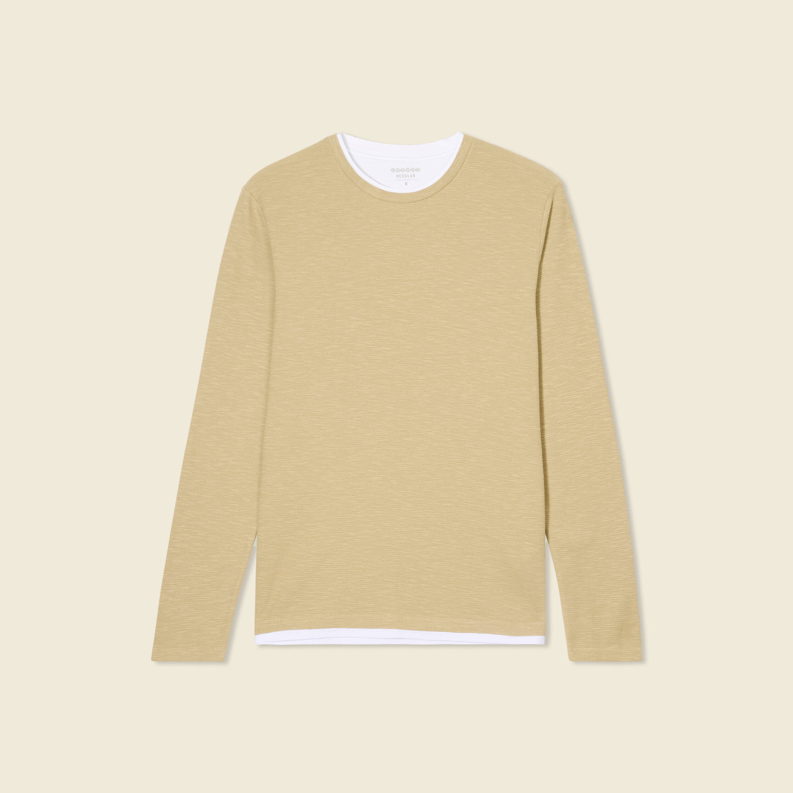 t shirt manches longues taupe homme T-shirt manches longues taupe homme