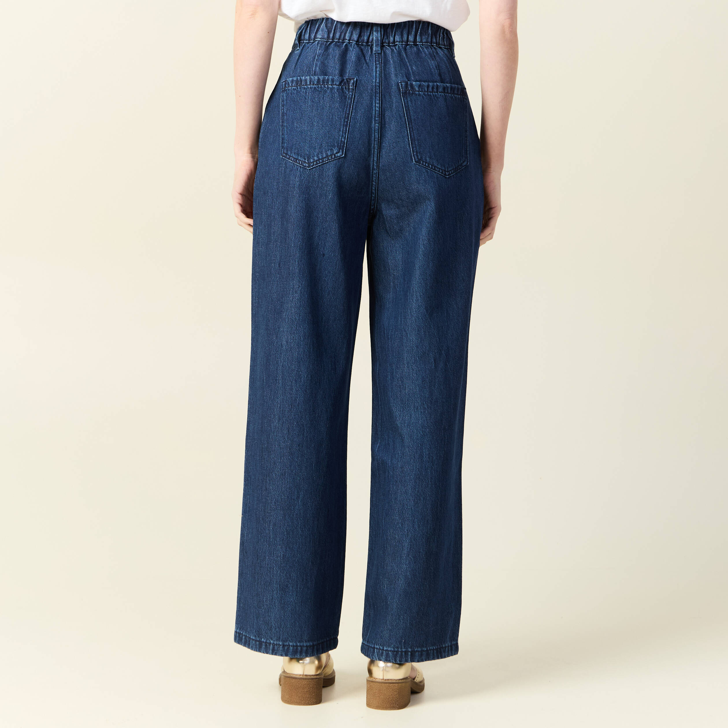 jeans large a pinces denim brut femme Jeans large à pinces denim brut femme