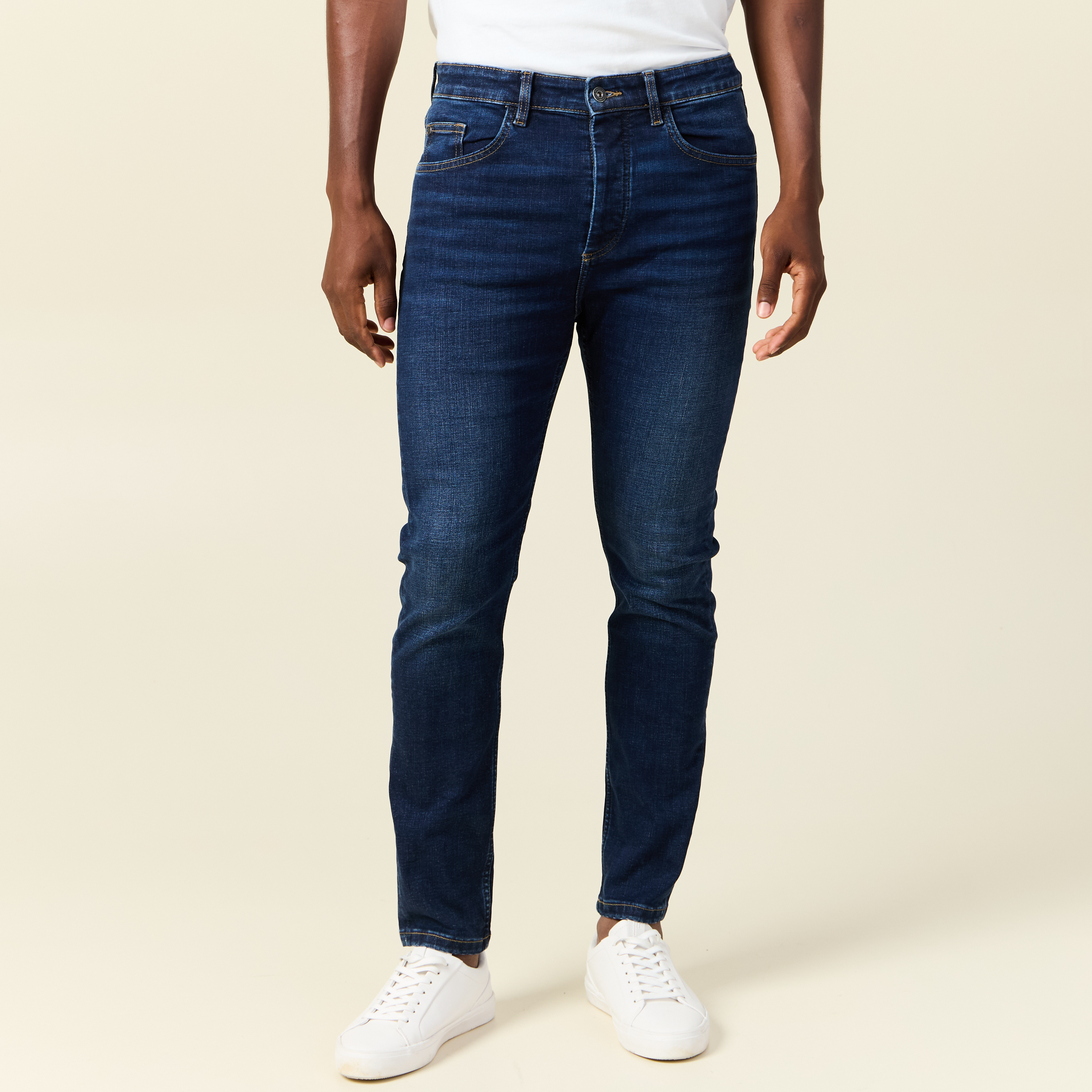 Jeans skinny tapered denim brut homme Vibs