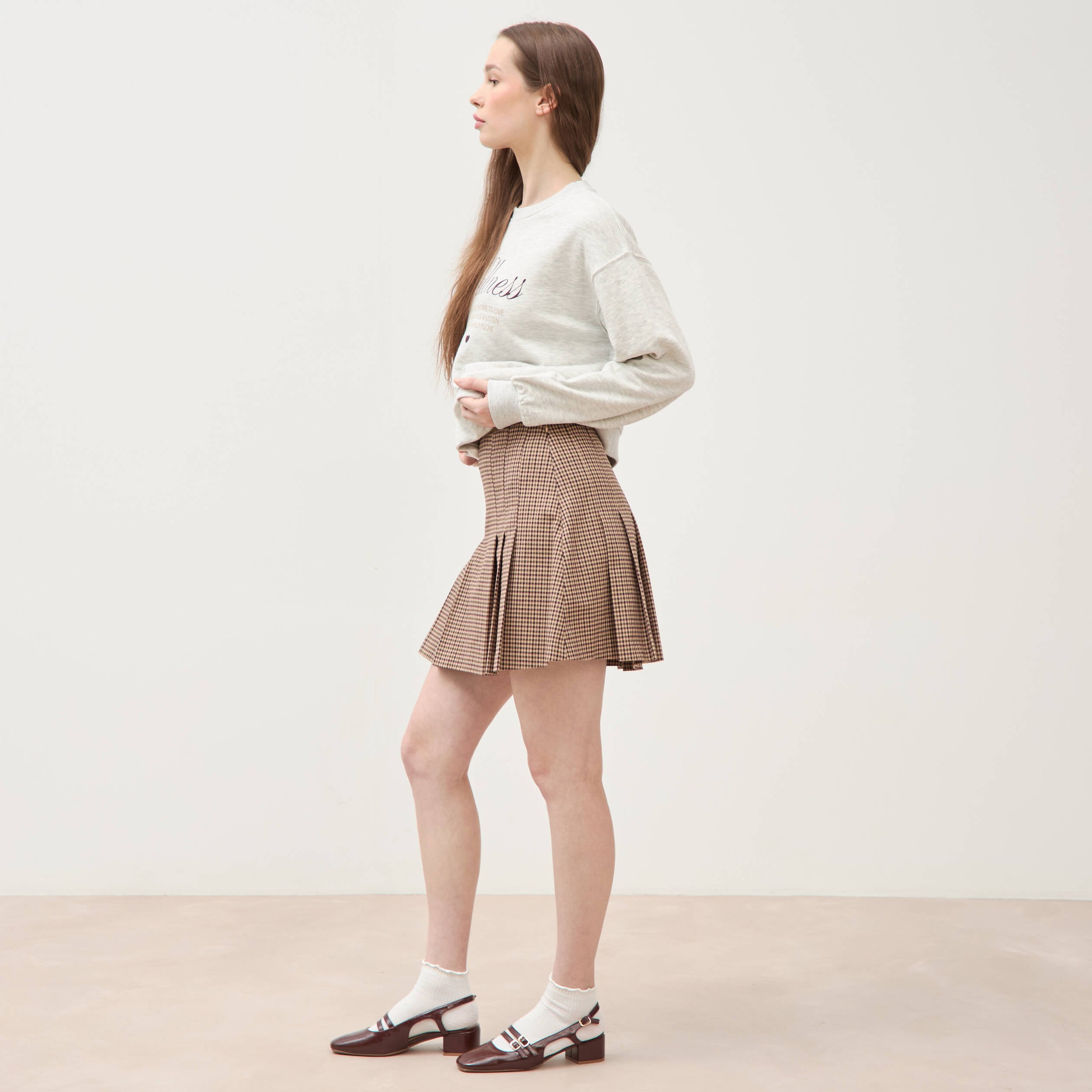 Mini-jupe doubl&eacute;e ficelle femme