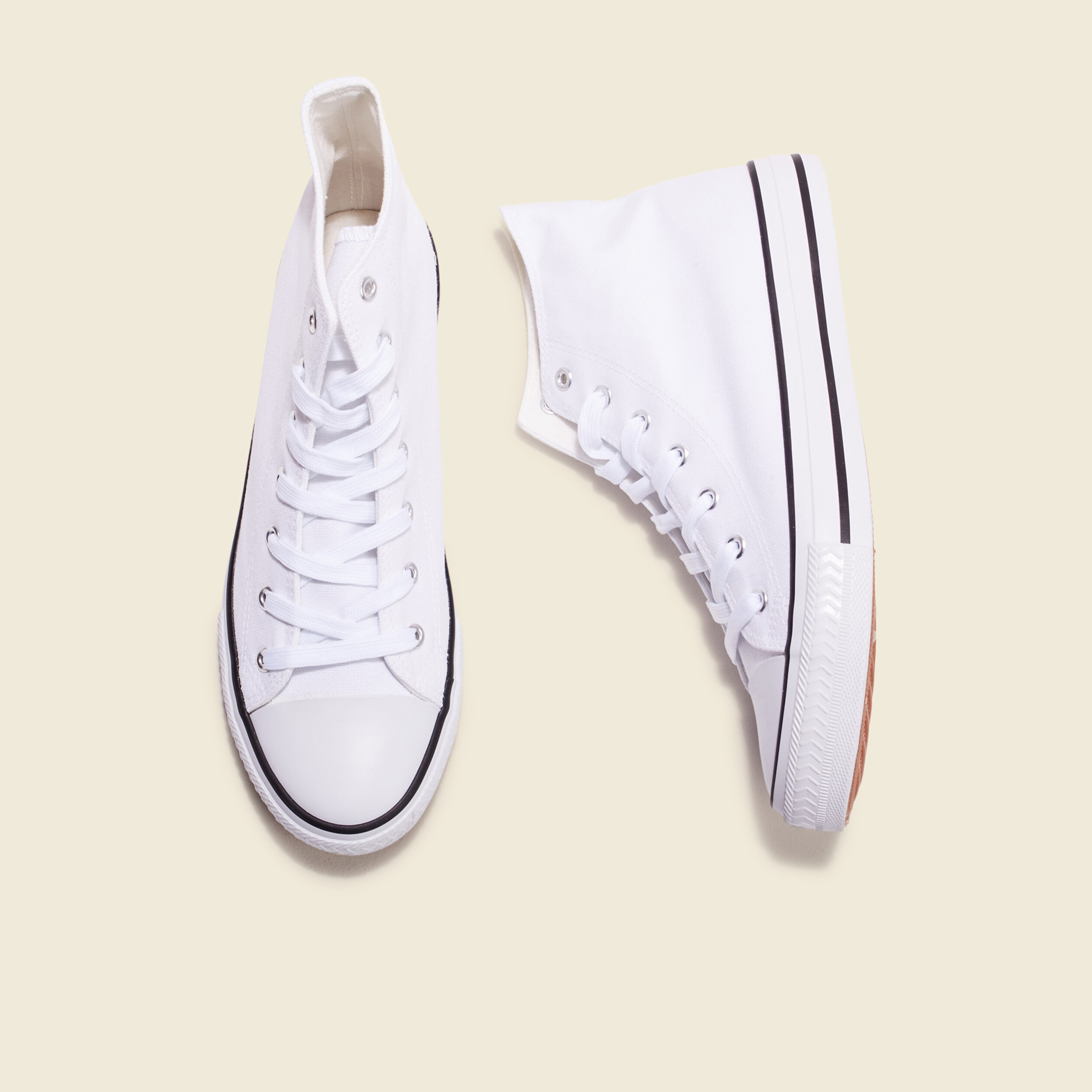 Tennis en toile à lacets blanc homme
