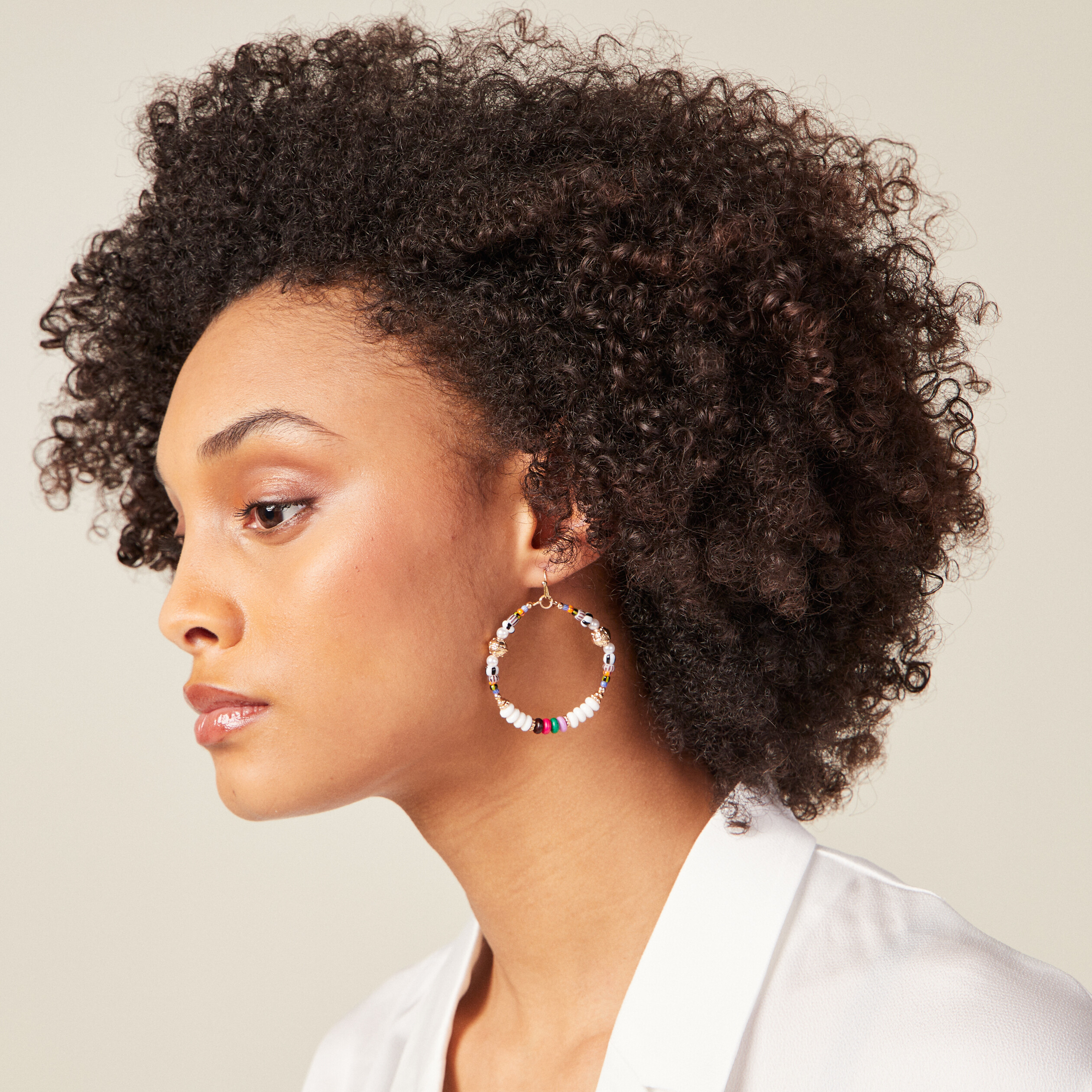 Boucles d'oreilles créoles multicolore femme