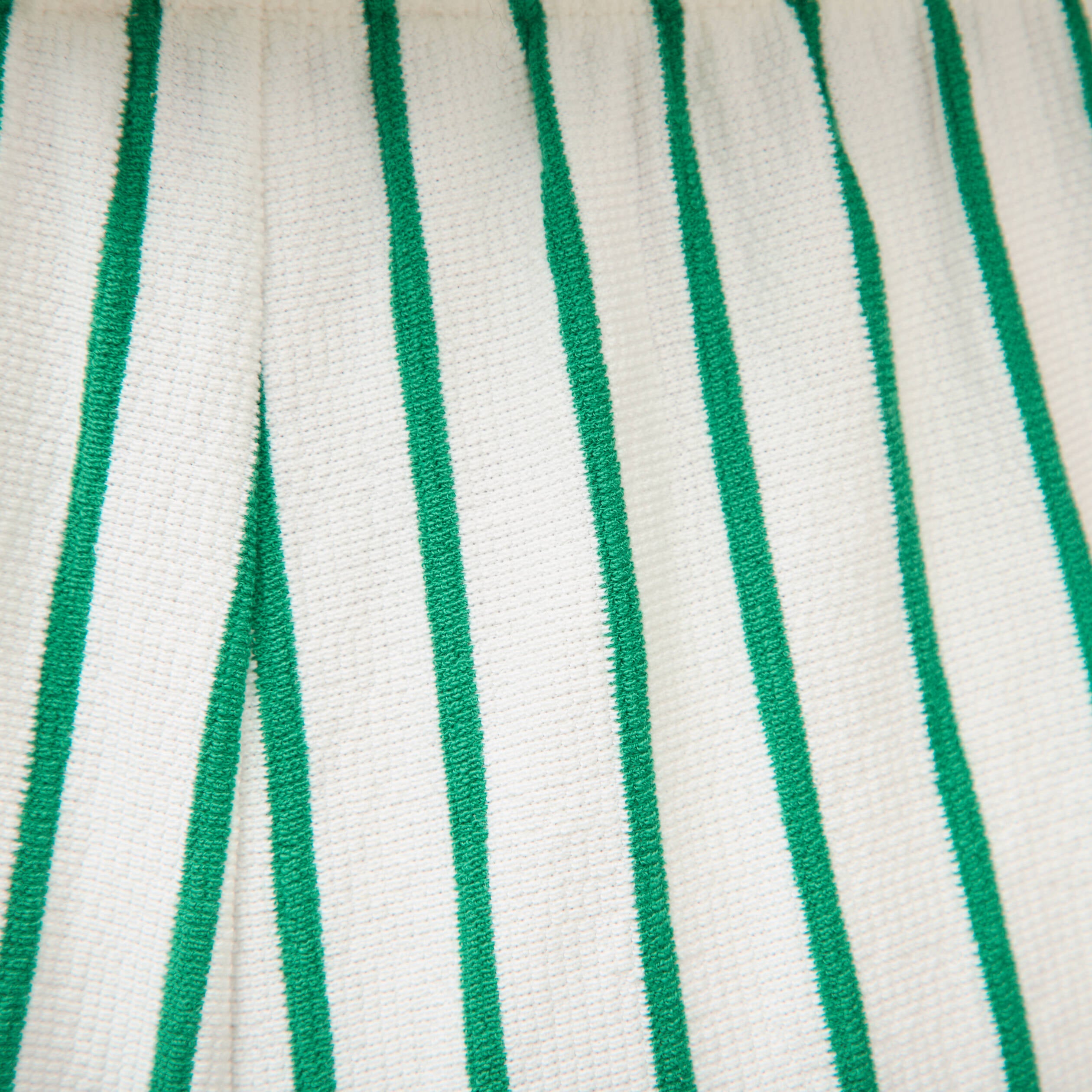 Short taille haute en maille ray&eacute;e vert femme