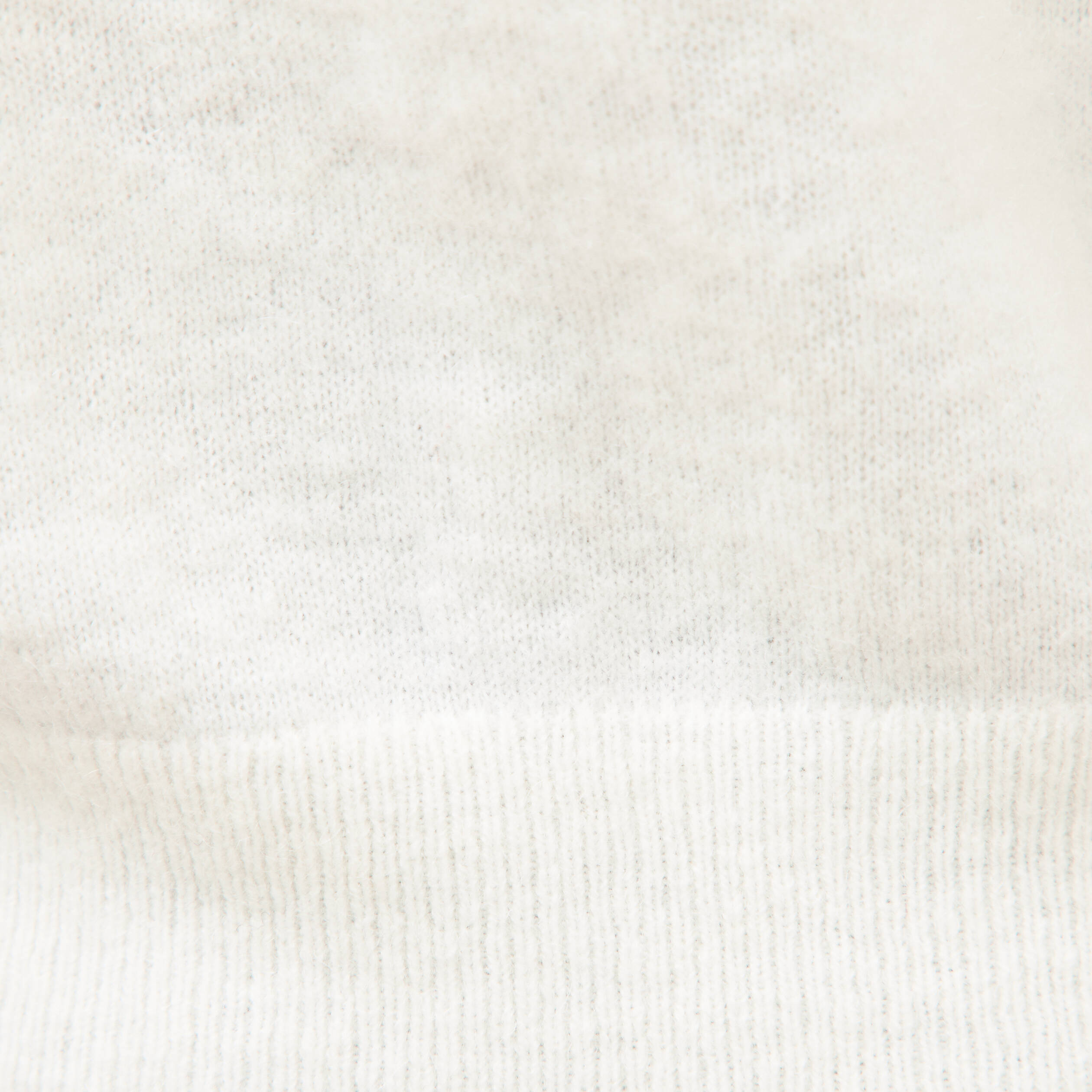 Pull droit col v manches longues ecru femme