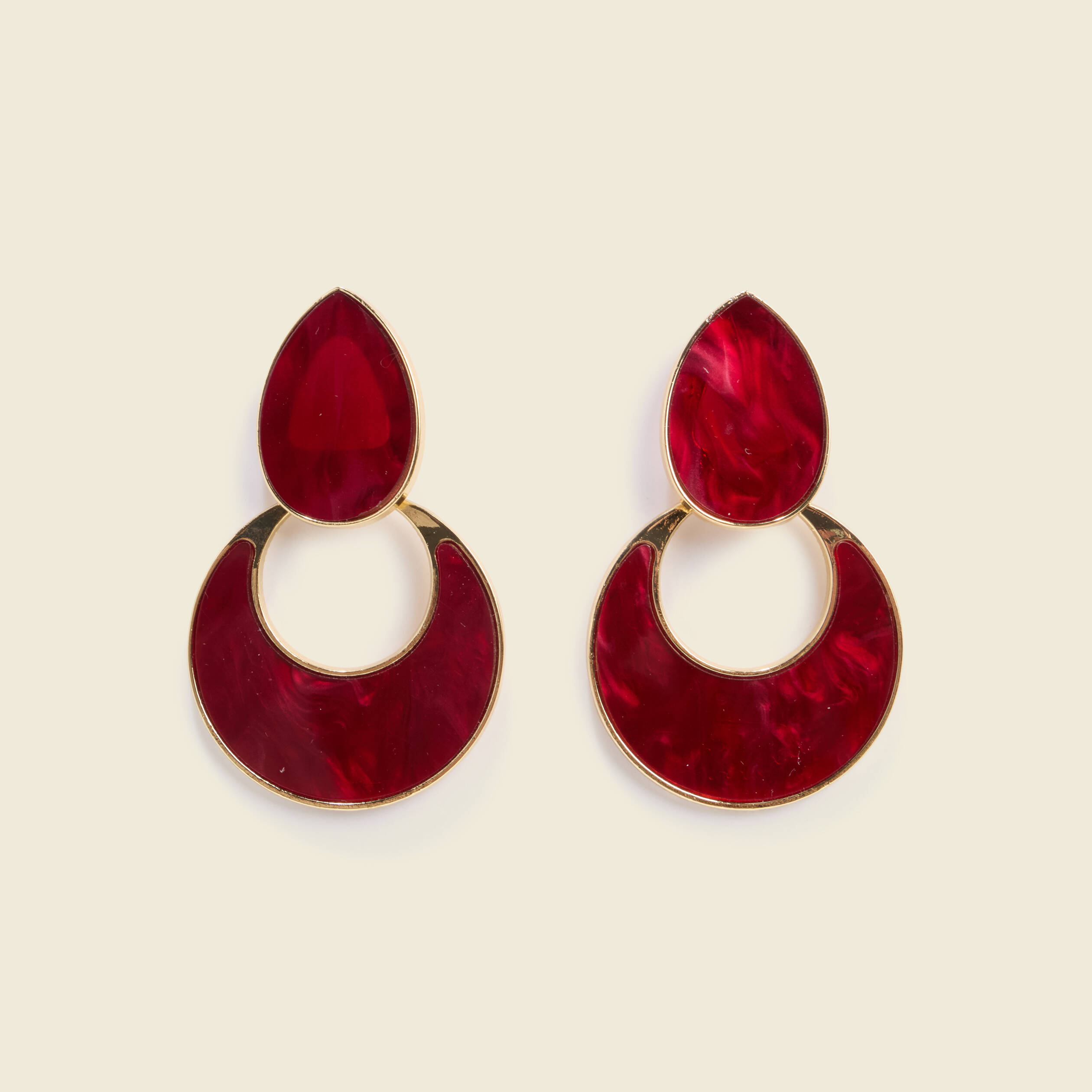 Boucles d'oreilles bordeaux femme