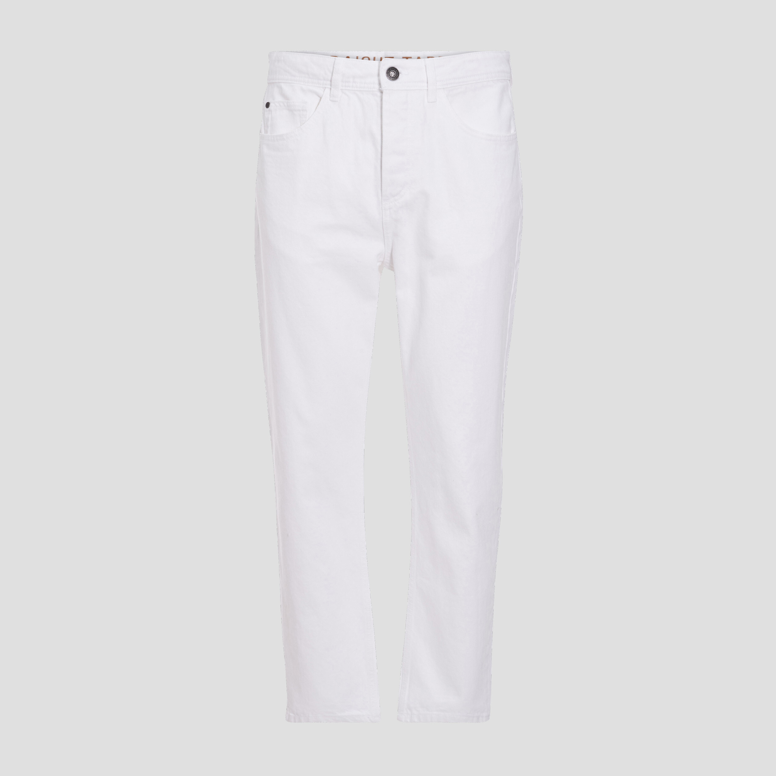 Jeans straight tapered denim blanc homme