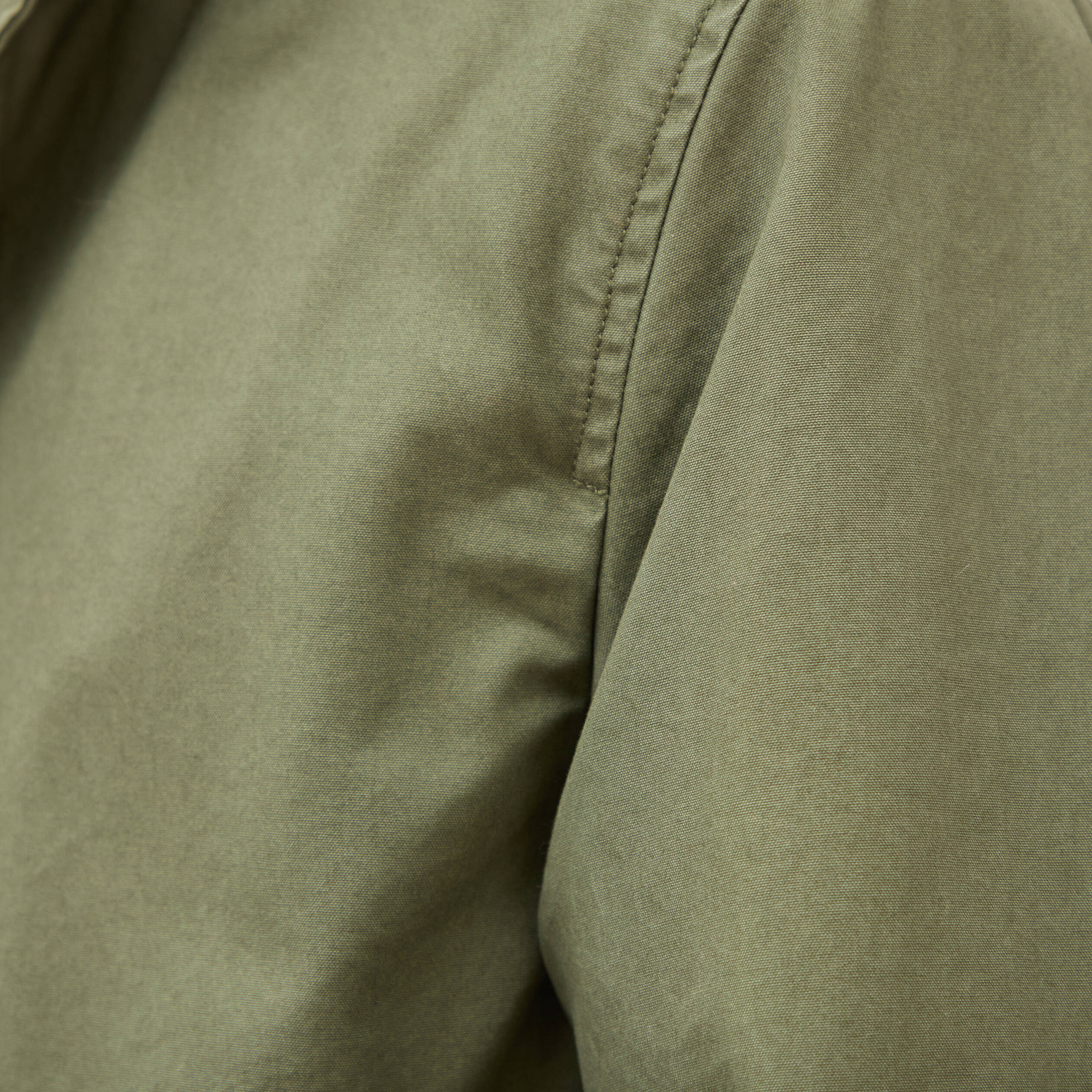 Parka droite mi-longue &agrave; capuche vert kaki homme