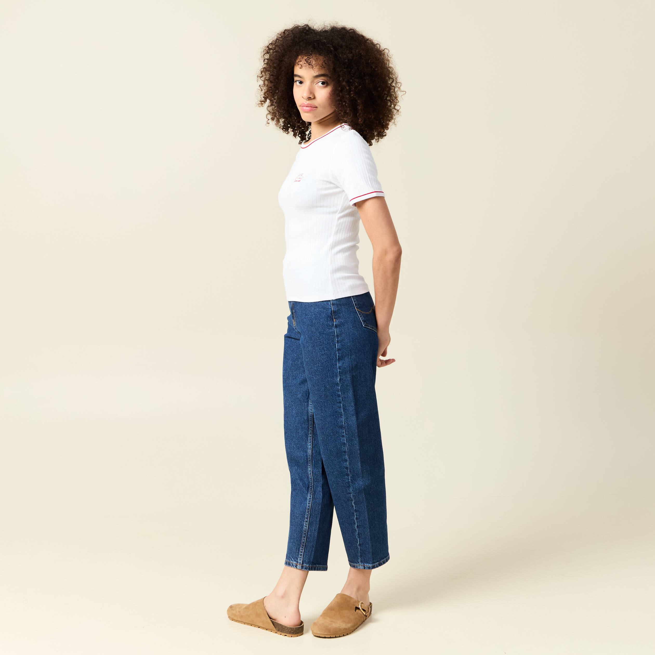 short ajuste court manches courtes blanc femme Short ajusté court manches courtes blanc femme